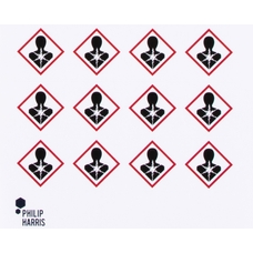 Philip Harris Hazard Warning Labels - Carcinogenic GHS08 - Pack of 96 Stickers