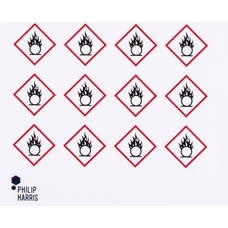 Philip Harris Hazard Warning Labels - Oxidising GHS03 - Pack of 96 Stickers