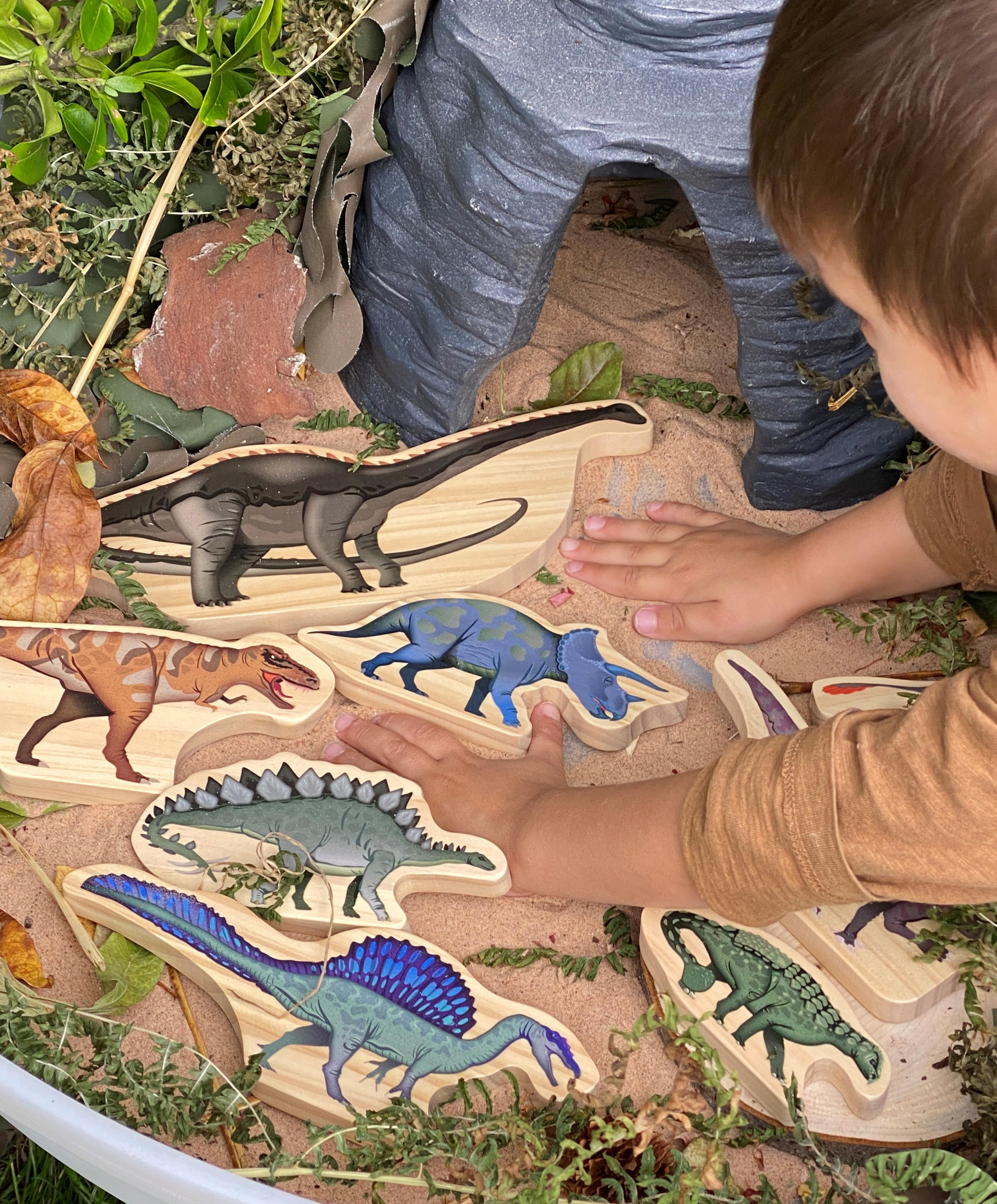 Yellow DOOR - Wooden Dinosaur Set - Set of 8