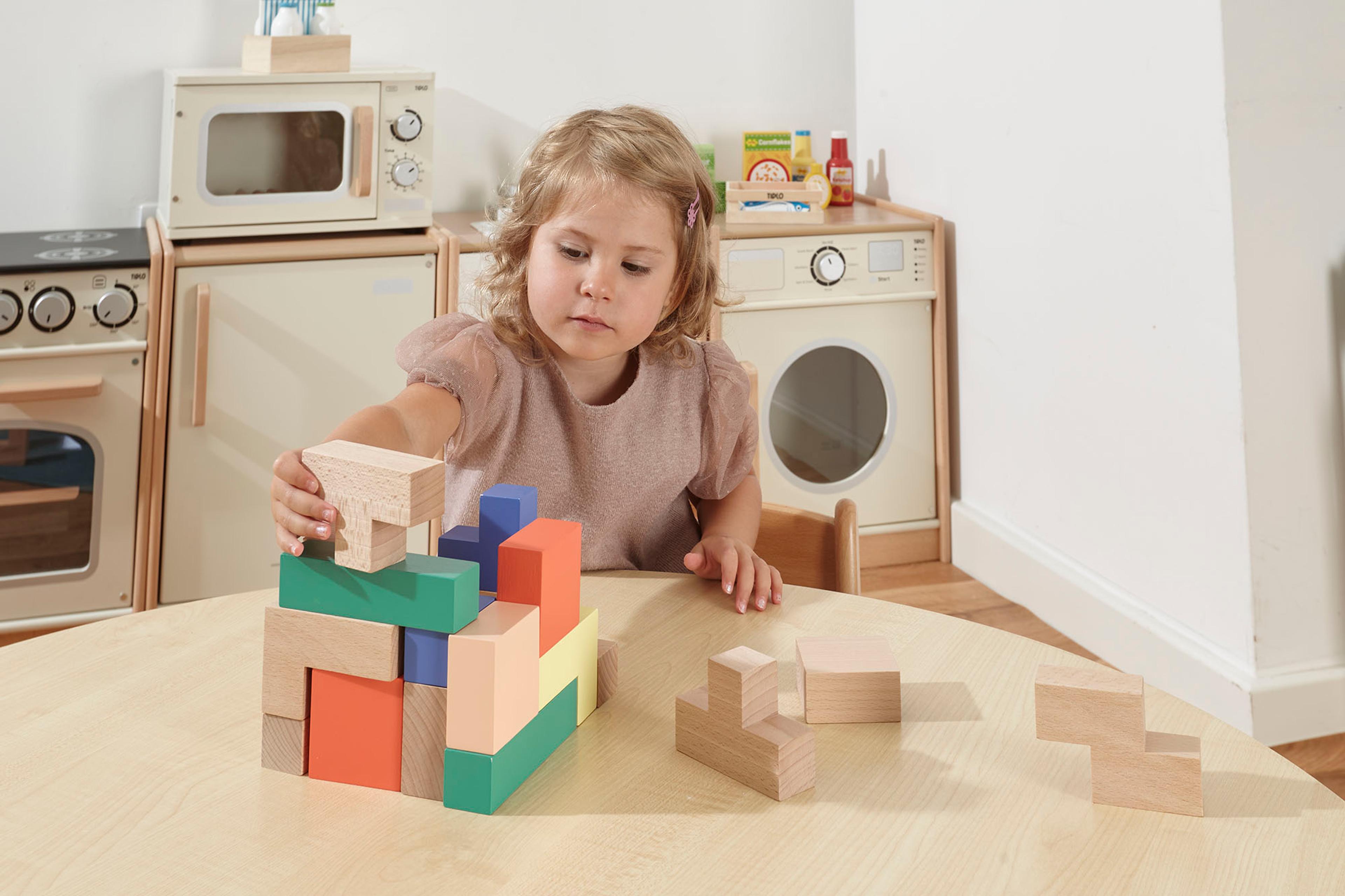 Wooden Blocks Construction Puzzle from Hope Education - Pack of 20