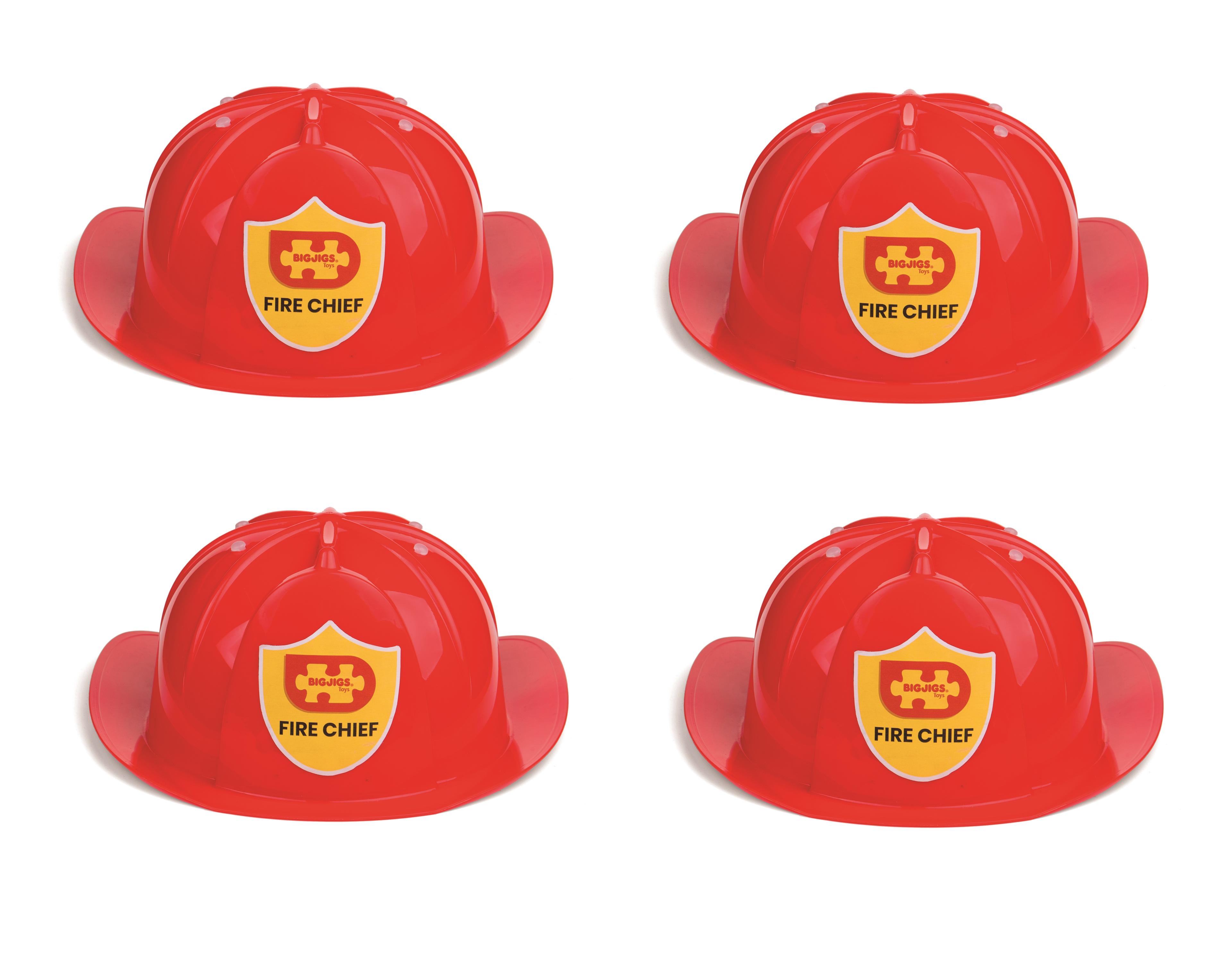BIGJIGS Toys Fire Helmets - Pack of 4