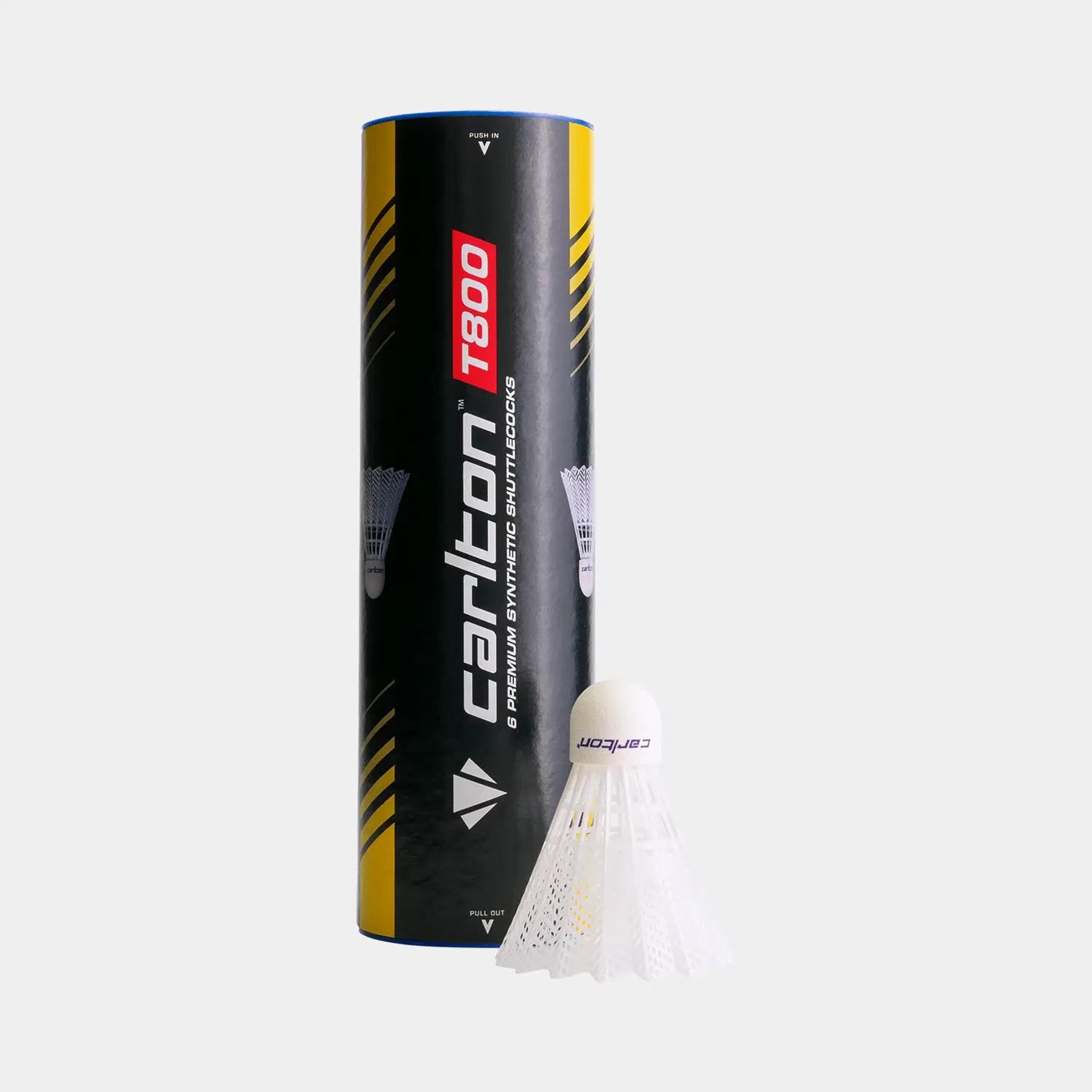 Carlton T800 Shuttlecocks - White - Medium - Pack of 6 