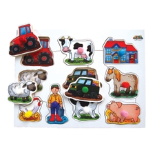Just Jigsaws Large Peg Boards - Farm Animals and Wild Animals - Pack of 2 