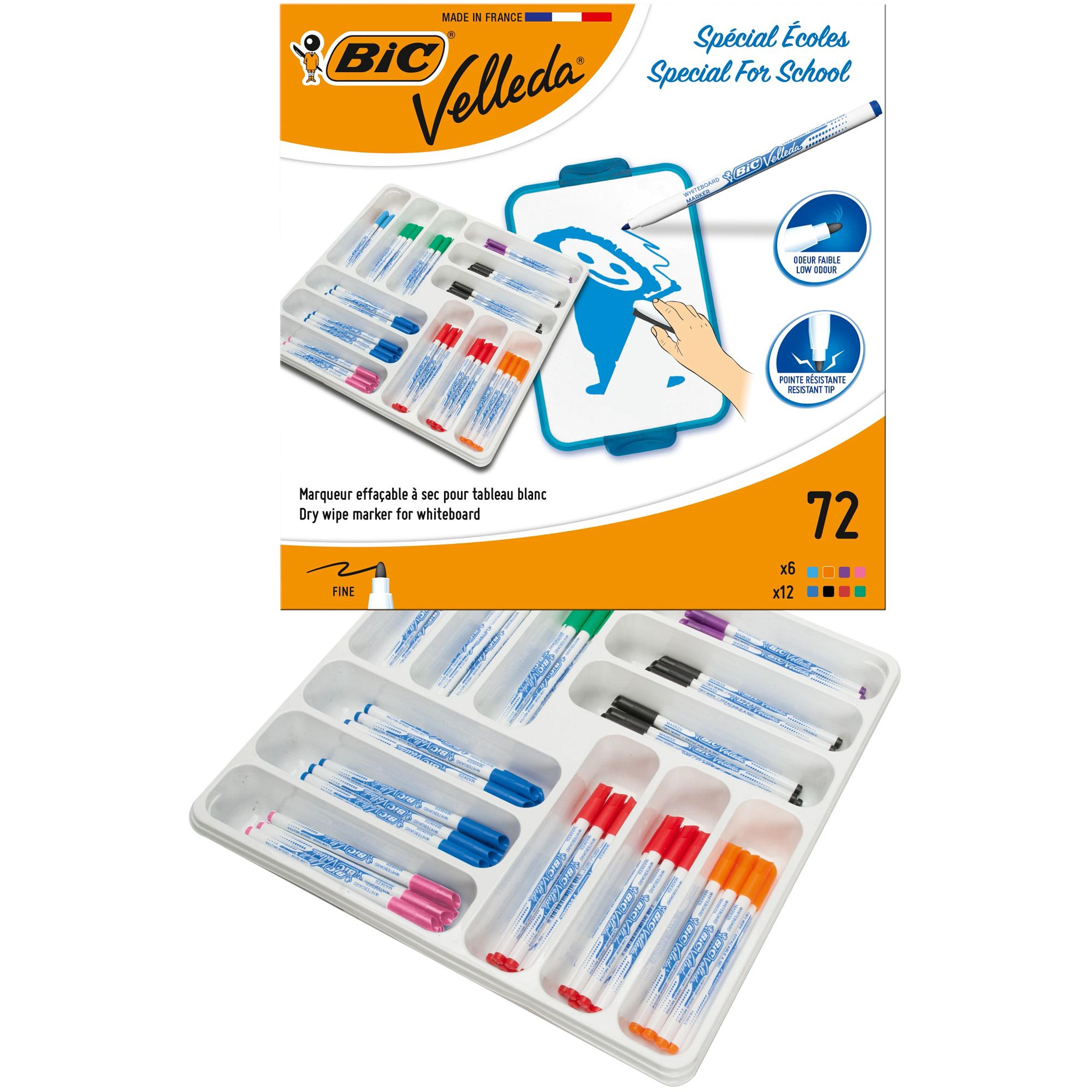 BIC Velleda 1721 Whiteboard Marker Pen - Fine Bullet Tip - Black - Pack of 72