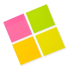  Classmates Sticky Notes - Assorted Neon - 75 x 75mm - Pack of 12 