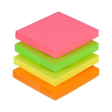  Classmates Sticky Notes Cube - Assorted Neon - 75 x 75mm 