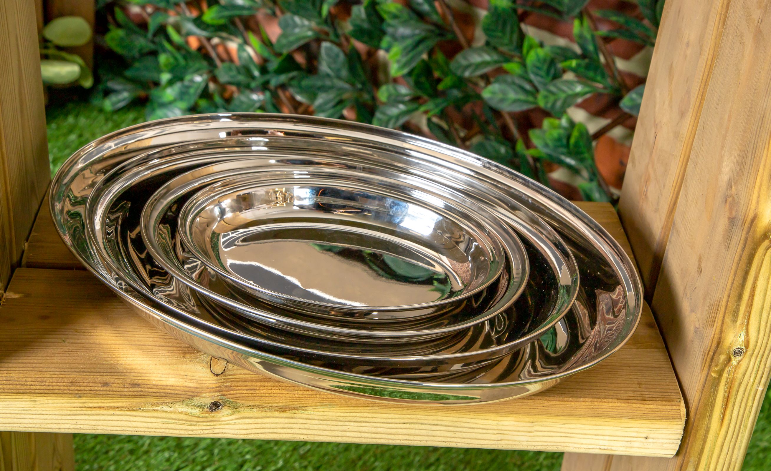 Silver Oval Trays - Pack of 4