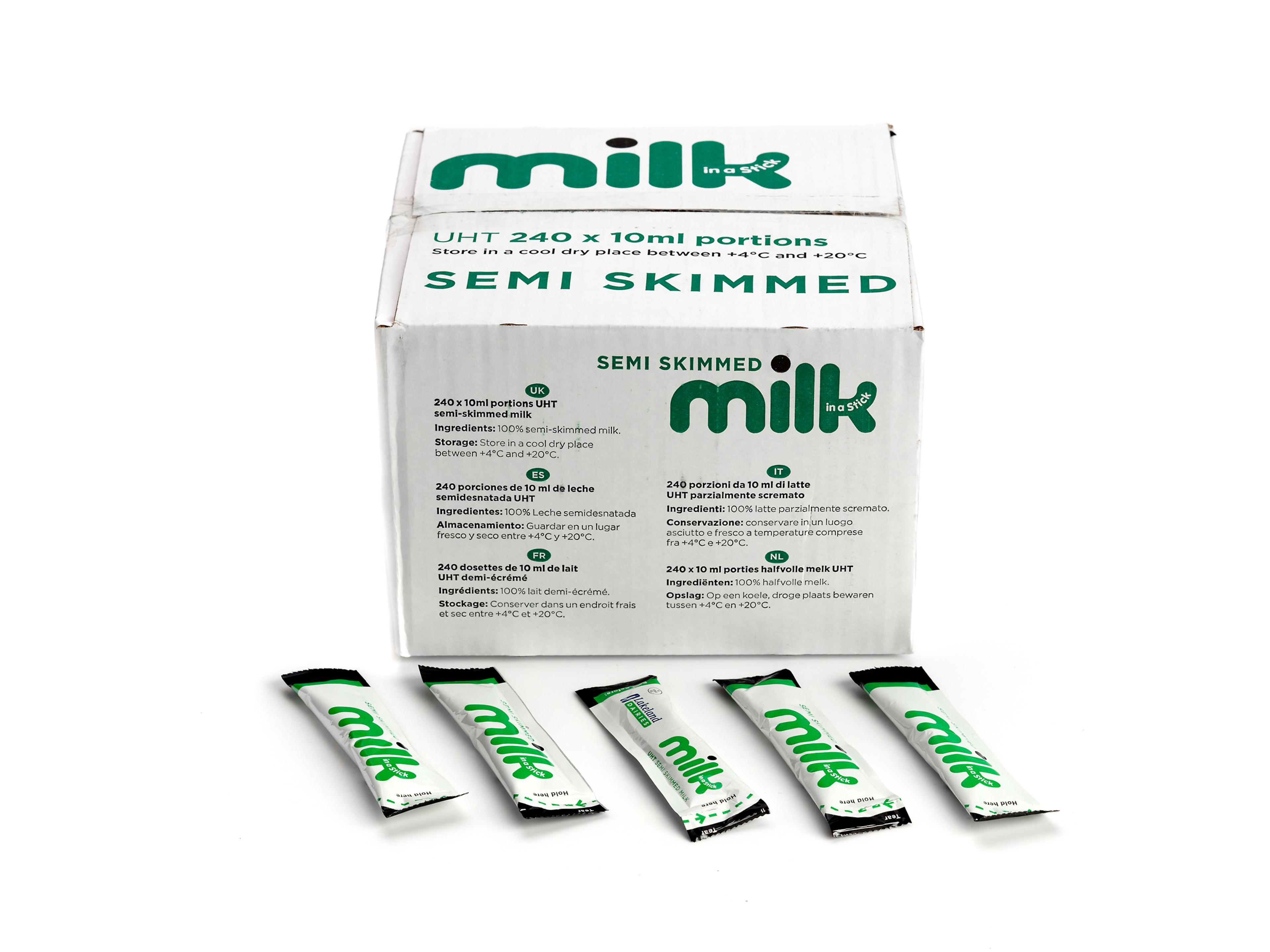UHT Semi Skimmed Milk Sticks 10ml - Pack of 240