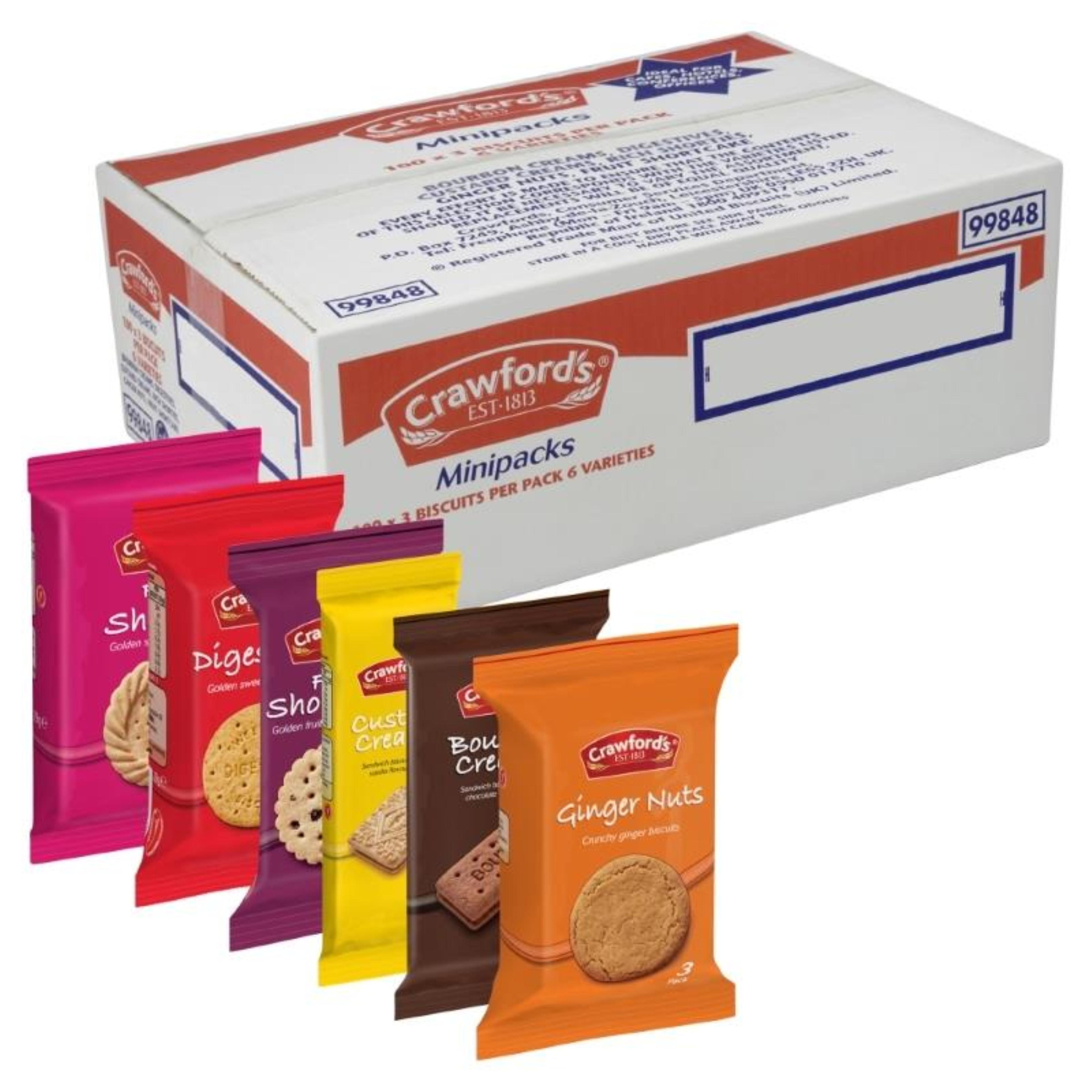 Crawfords Mini Biscuit Packs - Pack of 100