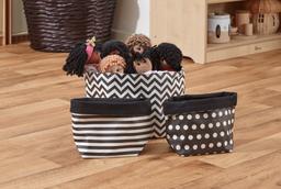 Black and White Canvas Baskets from Hope Education - Set of 3