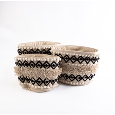 Black & Cream Cotton Baskets - Set of 3 from Hope Education 