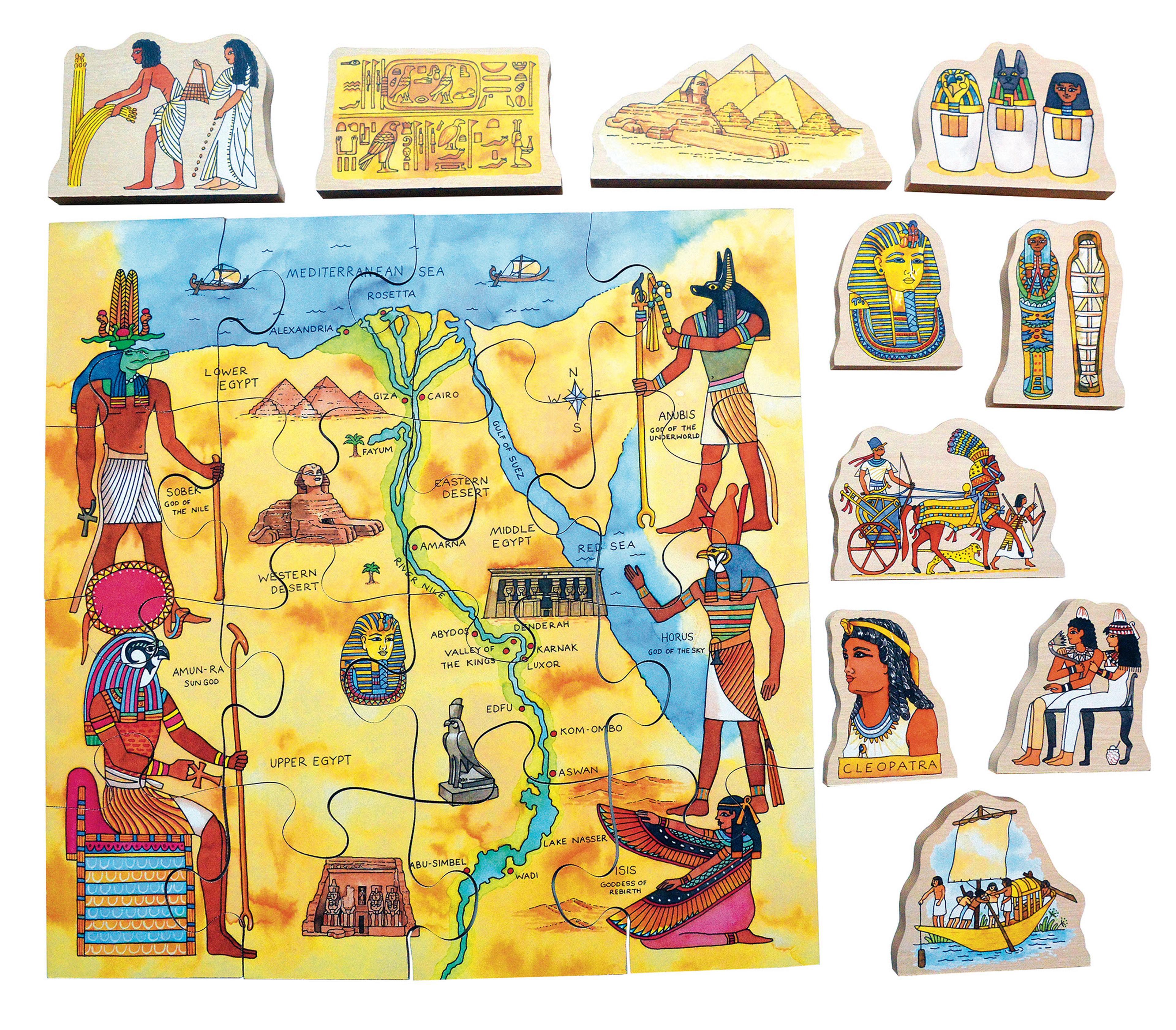 Just Jigsaws Ancient Egypt Wooden Figures - Pack of 10