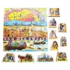 Just Jigsaws Great Fire of London Wooden Puzzle Set