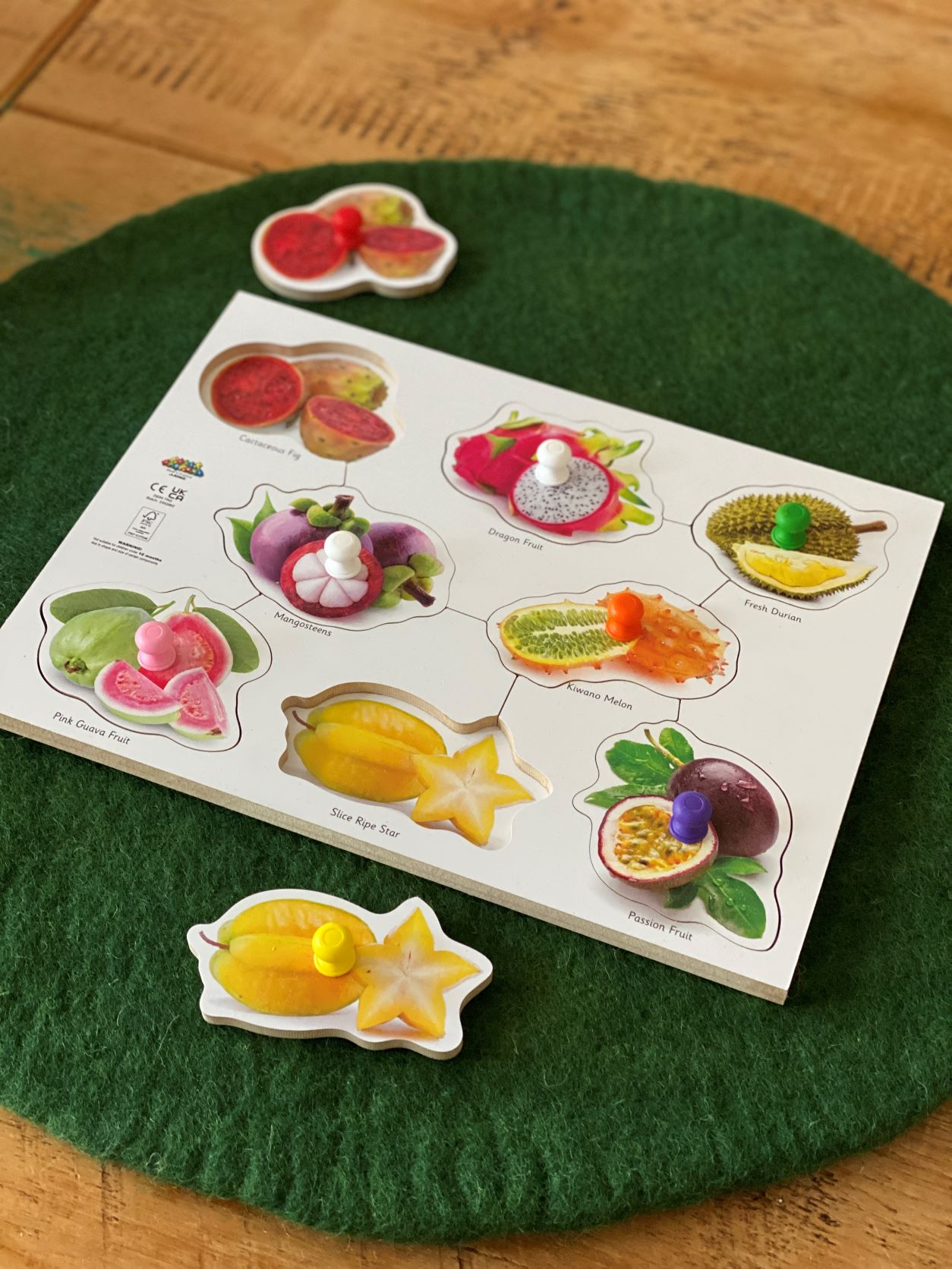 Just Jigsaws Wooden Exotic Fruit Peg Puzzle | CP00054109 | Findel