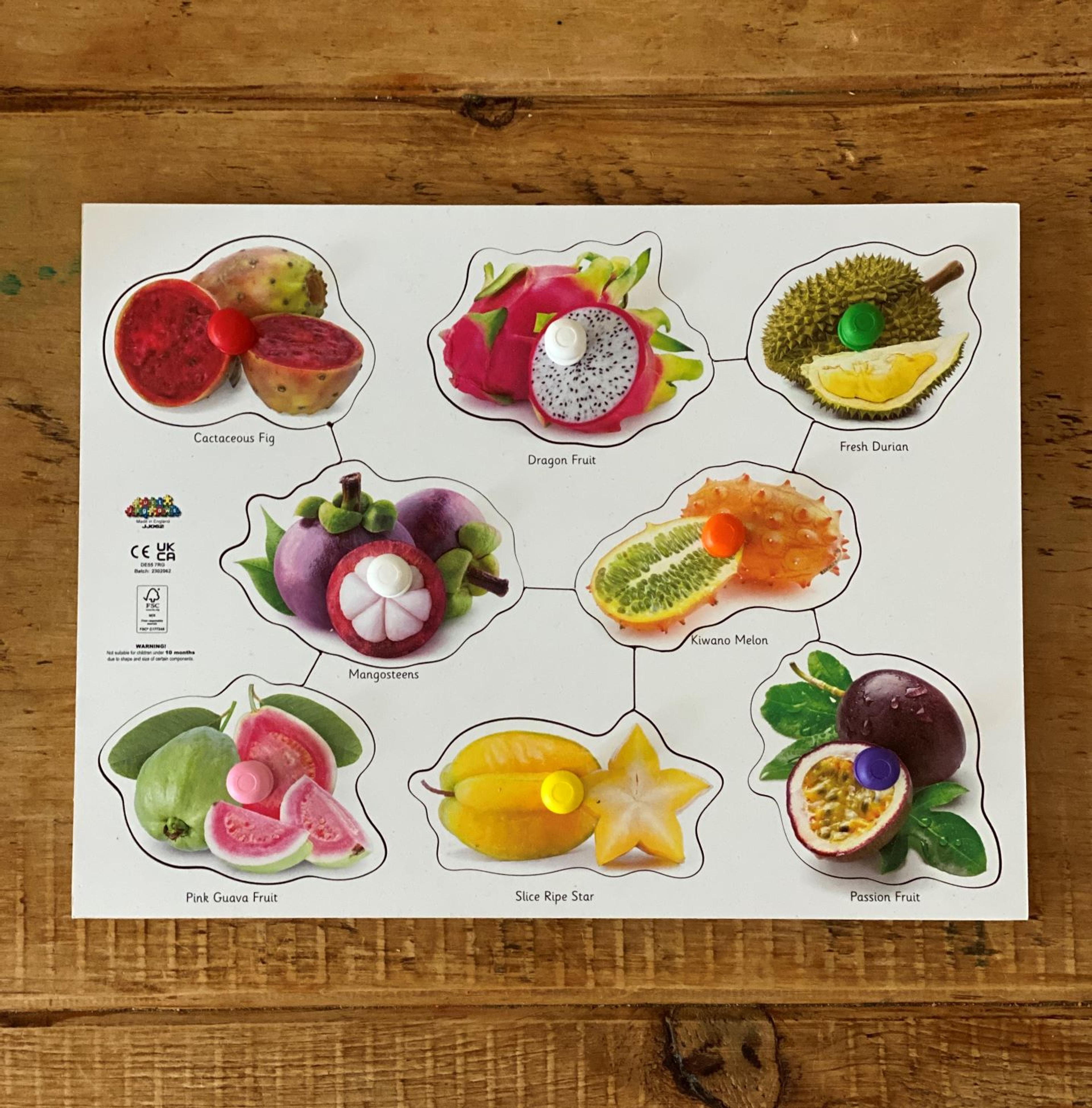 Just Jigsaws Wooden Exotic Fruit Peg Puzzle 
