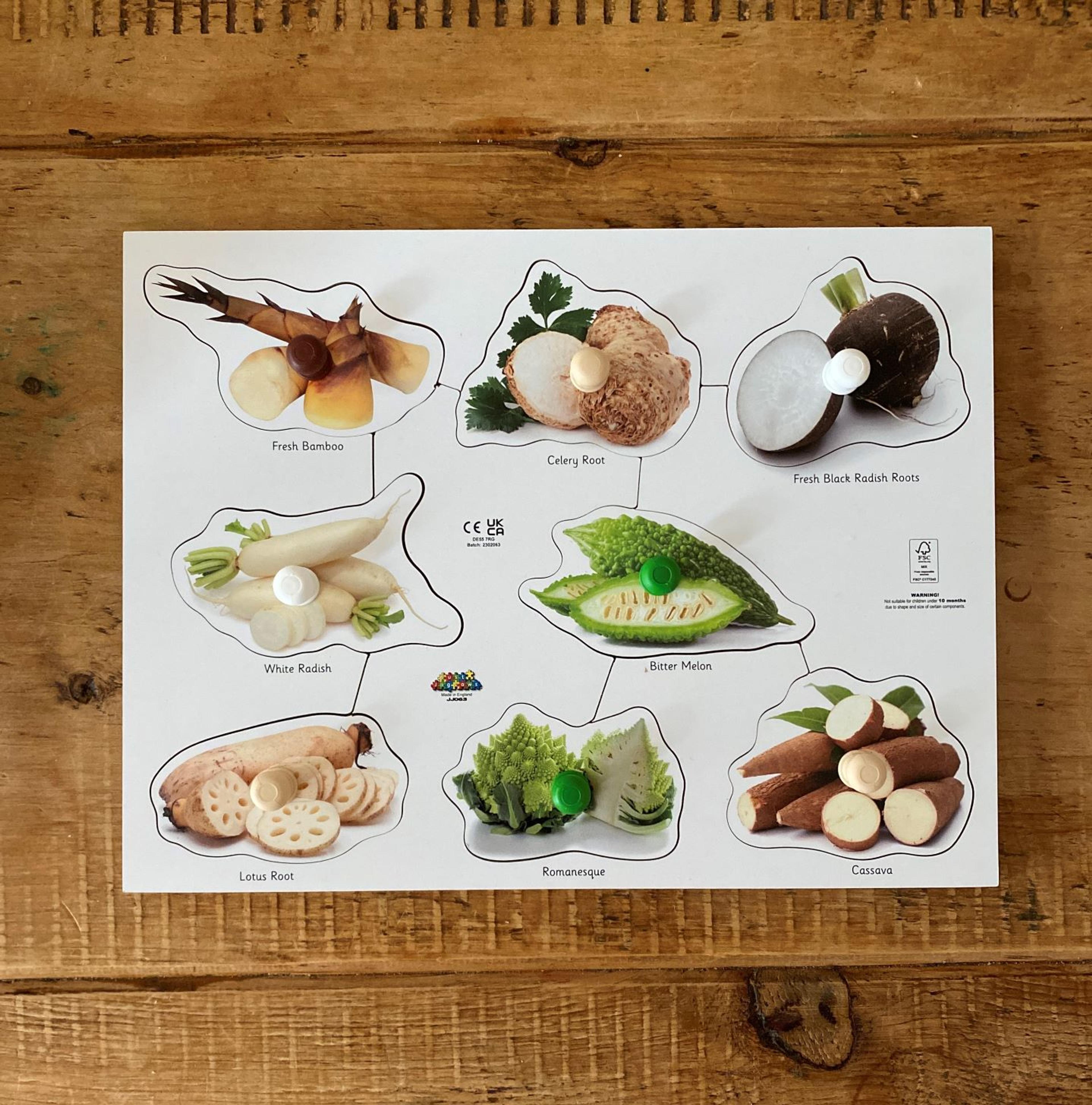 Just Jigsaws Wooden Exotic Vegetable Peg Puzzle 