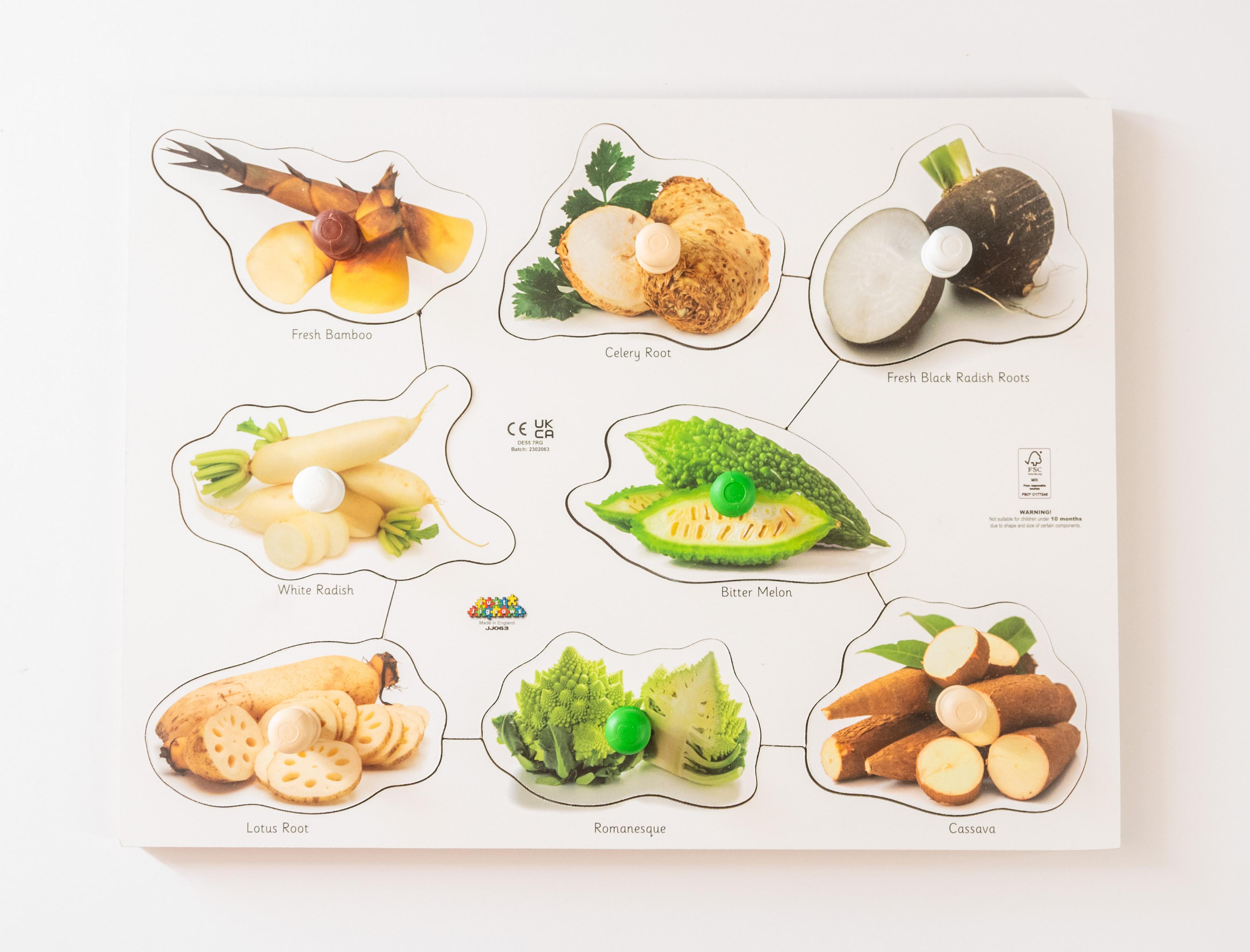 Just Jigsaws Wooden Exotic Vegetable Peg Puzzle 