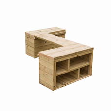 Outdoor Wooden Movable Storage Table 
