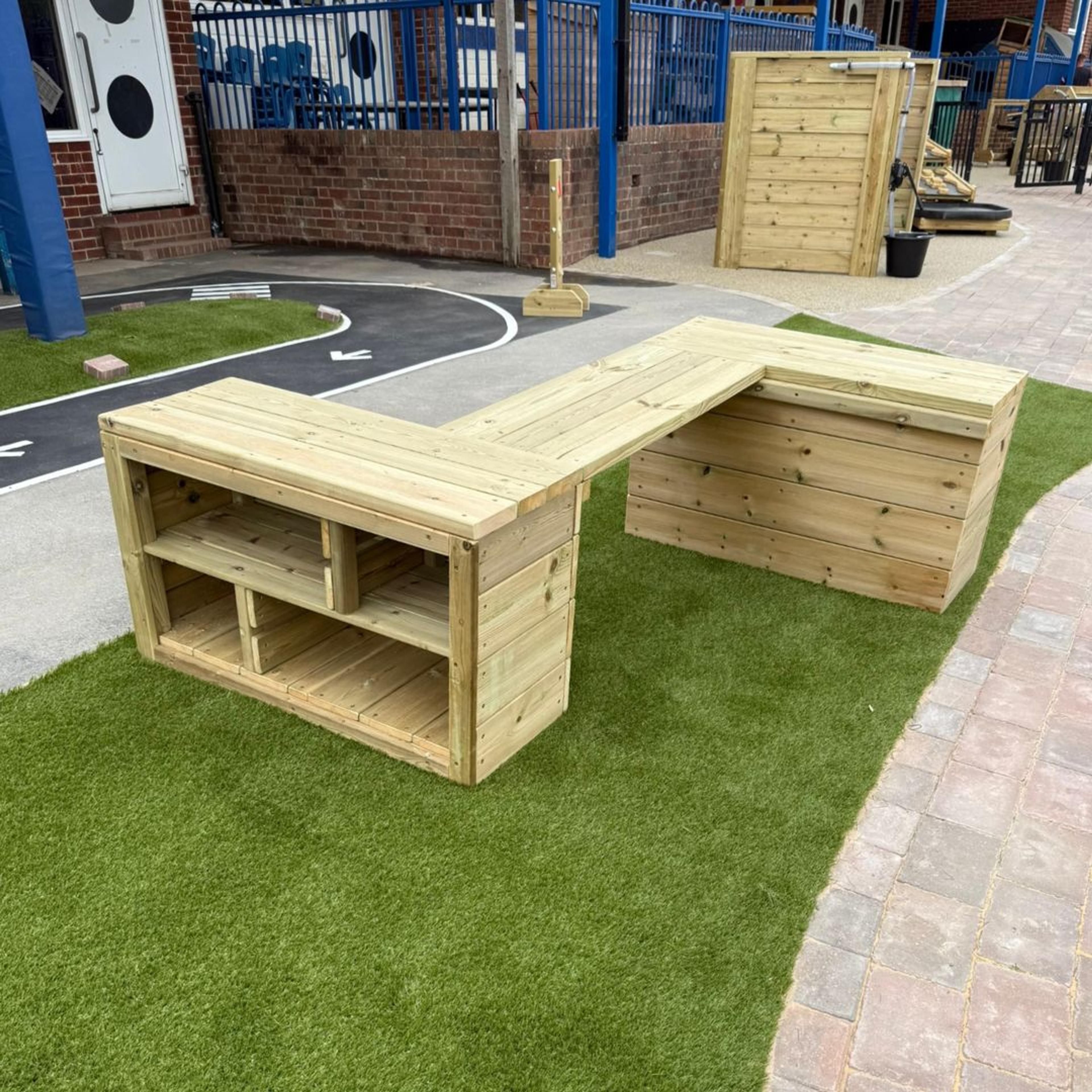 NEWBY LEISURE Outdoor Wooden Movable Storage Table