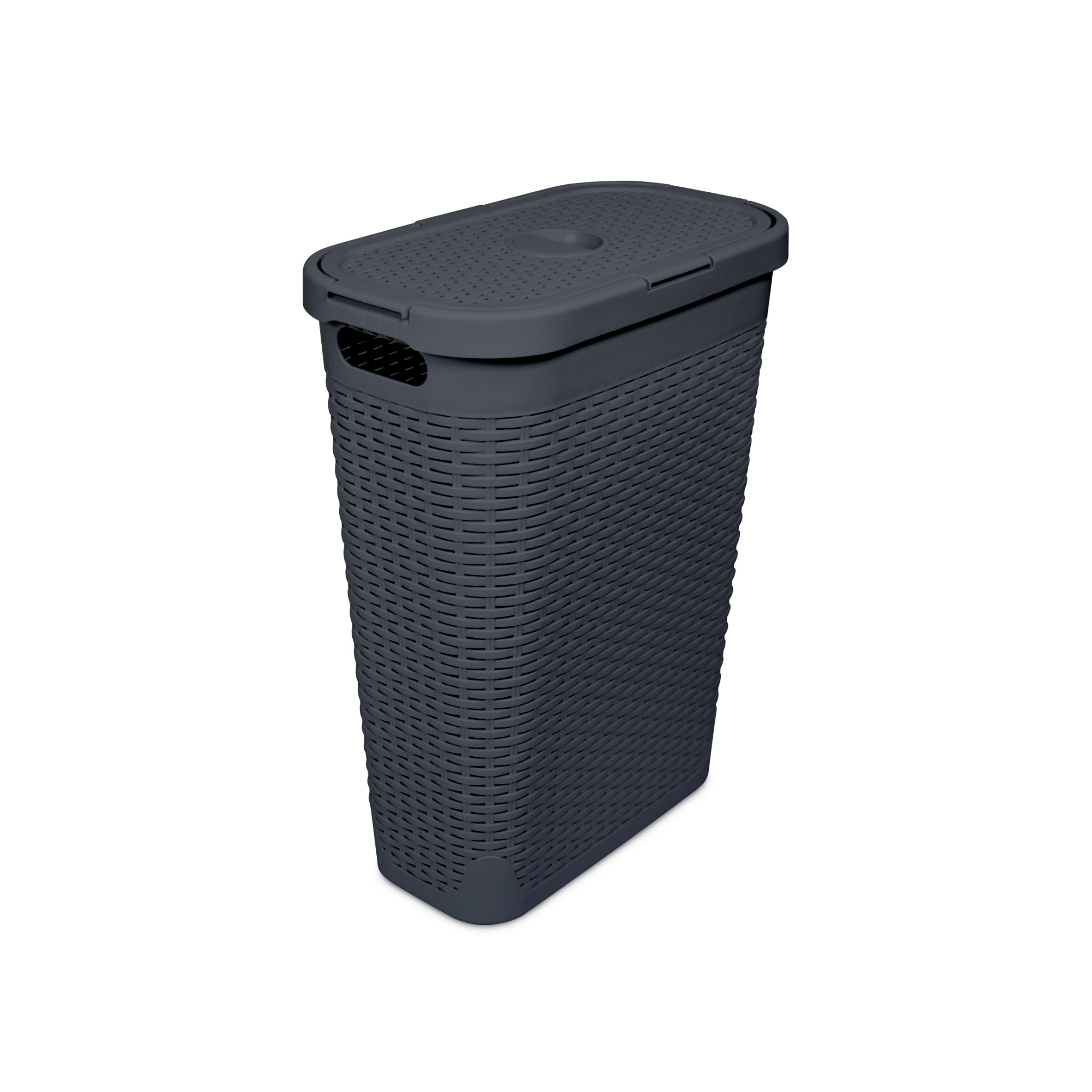 Addis Rattan Slim Laundry Hamper - Charcoal - 40L