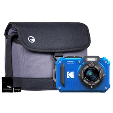 KODAK Camera PIXPRO WPZ2 with Bag and 32GB MicroSD Card - Blue