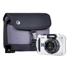 KODAK Camera PIXPRO WPZ2 with Bag and 32GB MicroSD Card - White