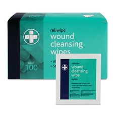 Reliwipe Moist Saline Cleansing Wipes Sterile - Pack of 100