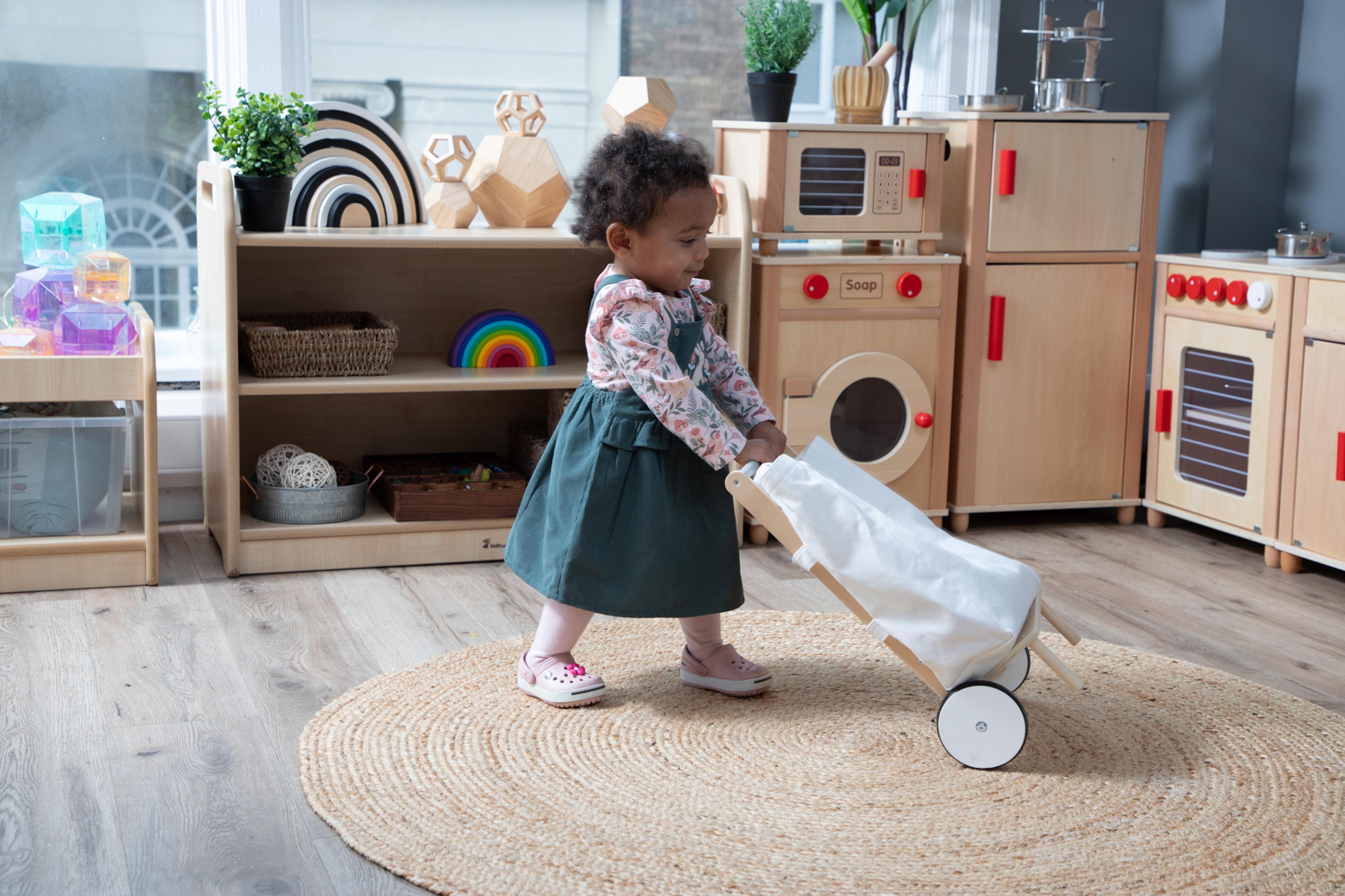 Wooden Shopping Trolley with Cotton Bag from Hope Education 