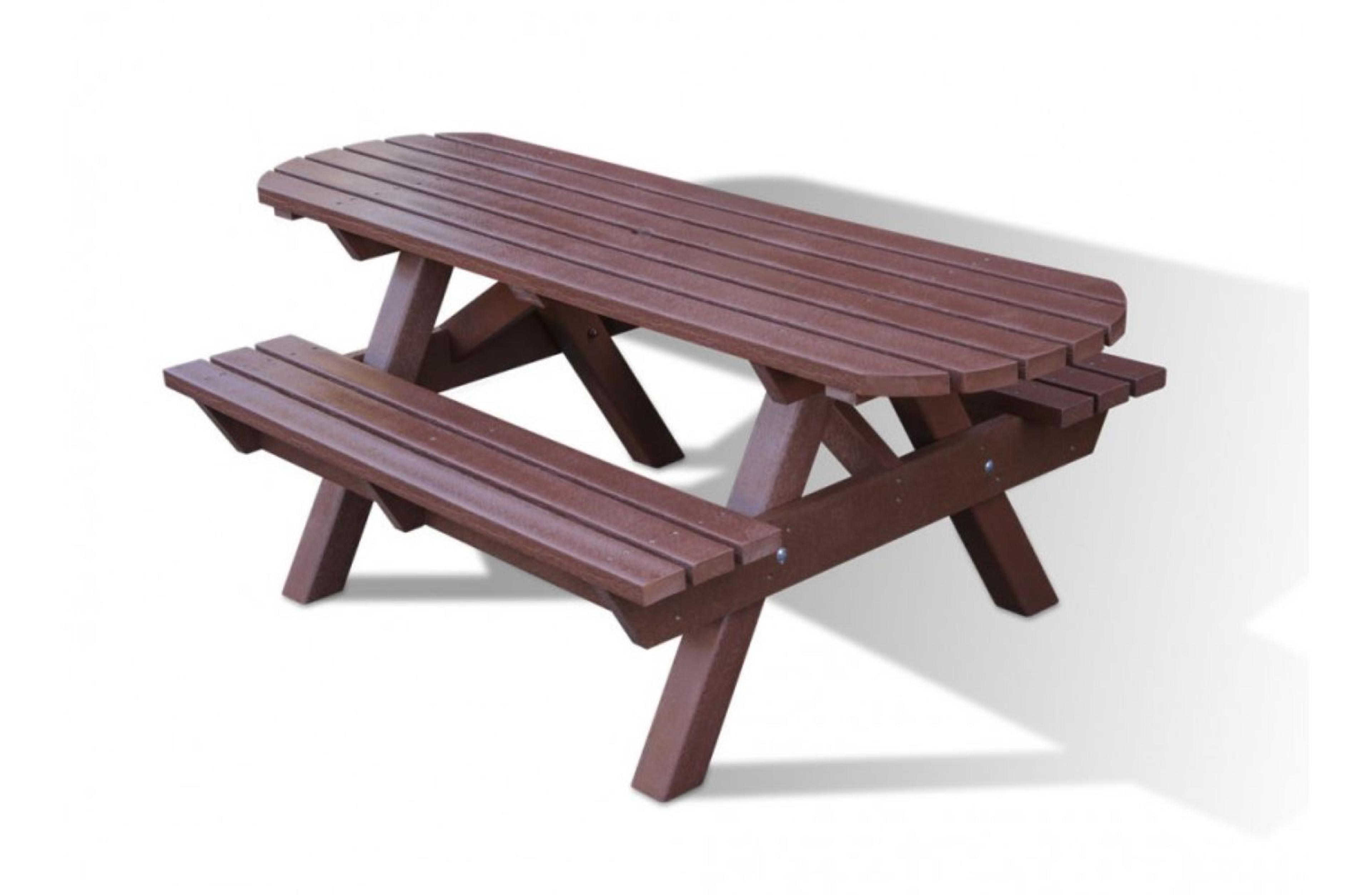 Picnic Bench Extension Top with Wheelchair Accessible - Brown 