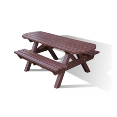Picnic Bench Extension Top with Wheelchair Accessible - Brown 