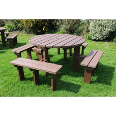 Olympic Recycled Plastic Picnic Junior Bench - Brown  