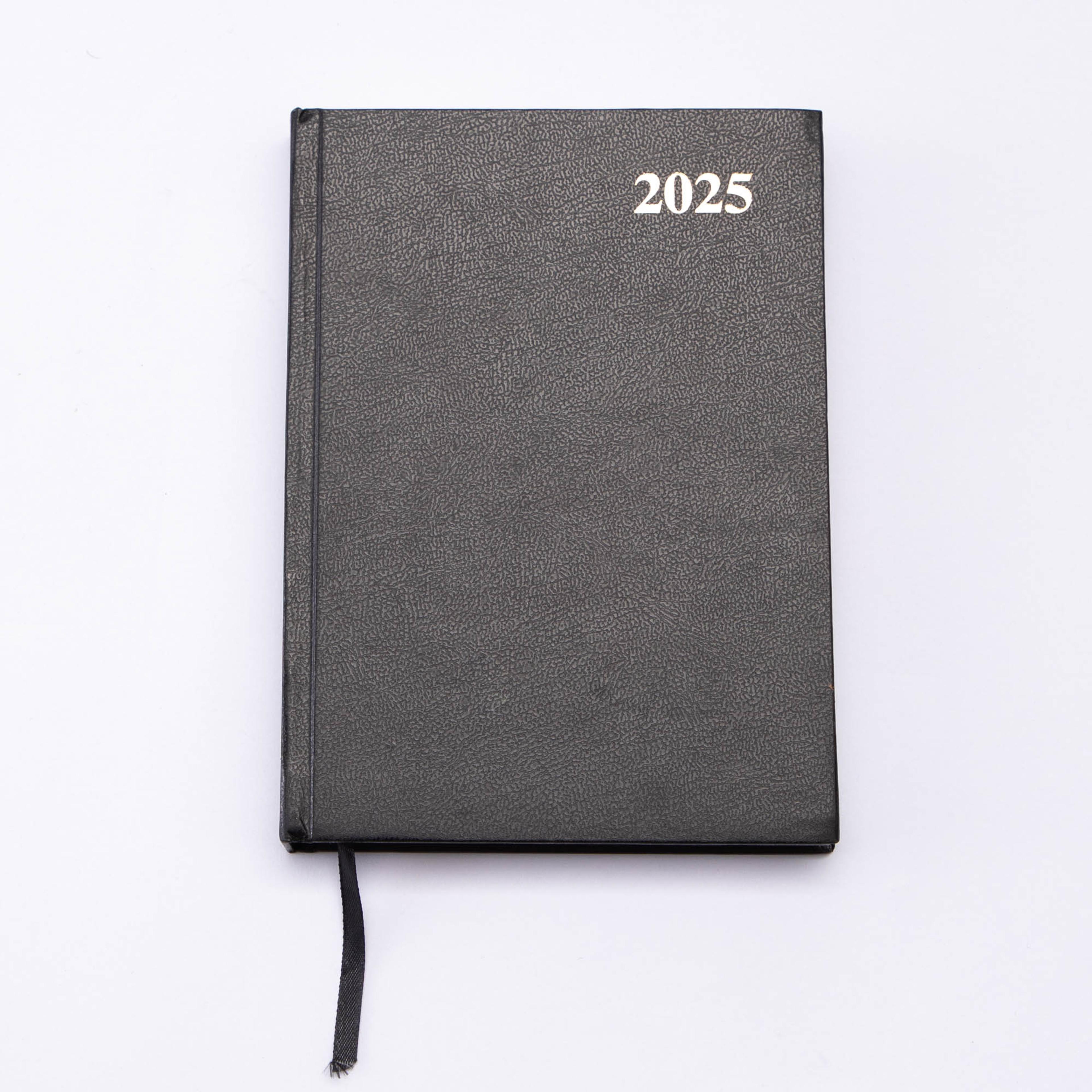 2025 A5 Day Per Page Calendar Diary - Black - Pack of 1