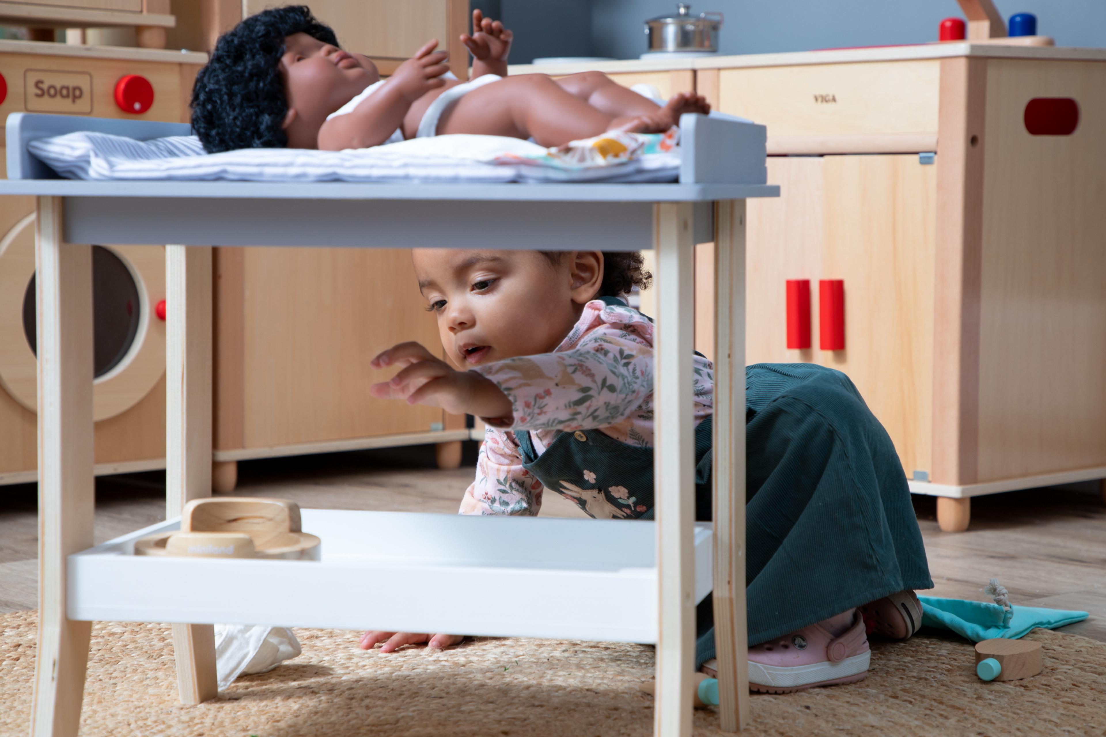 White and Grey Wooden Baby Changing Unit from Hope Education 