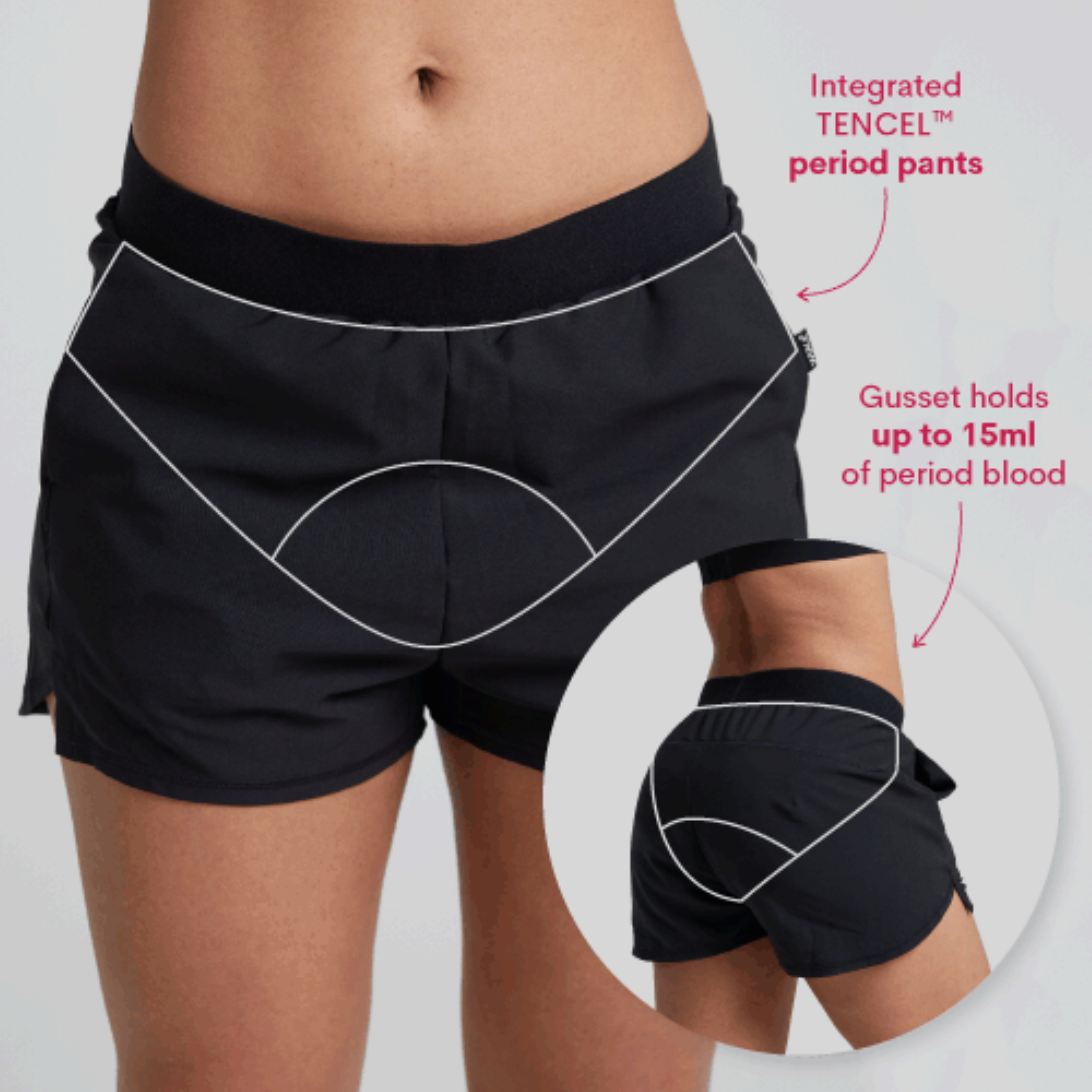 WUKA Period Sports Shorts Medium Flow XS