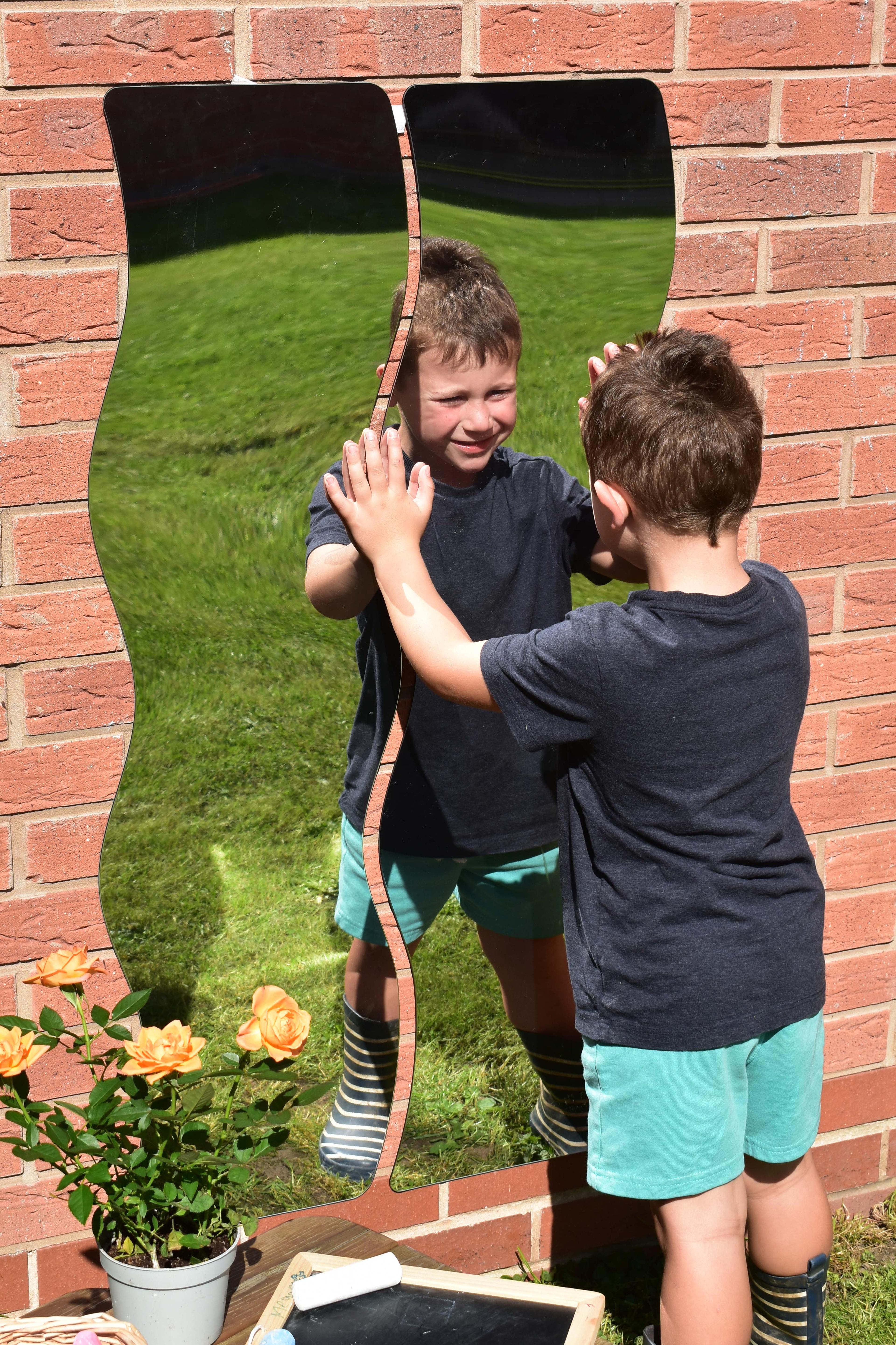 Outdoor/Indoor Wavy Mirrors from Hope Education - Set of 2