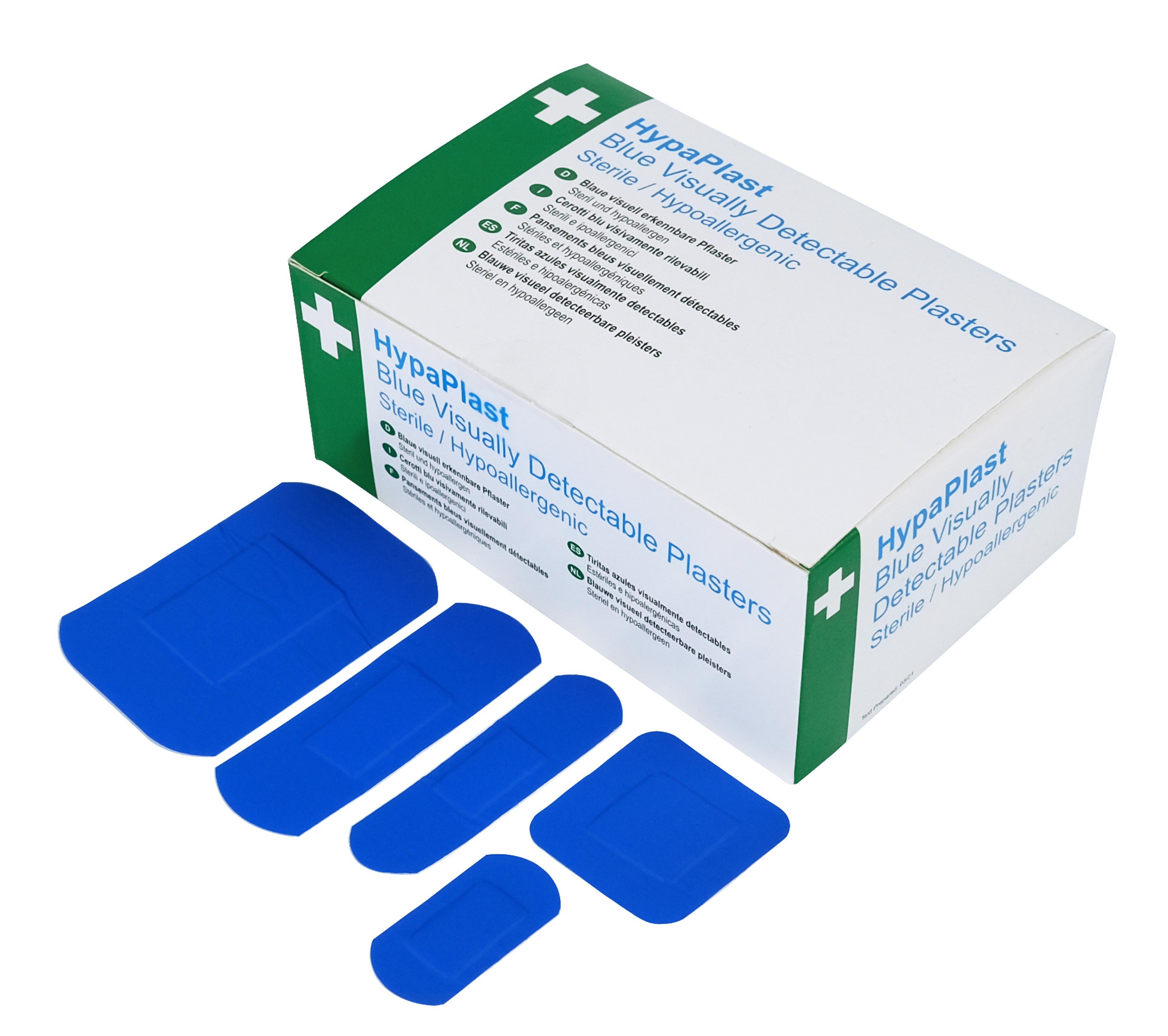 HP Blue Visible Detectable Plasters Assorted Pack of 100
