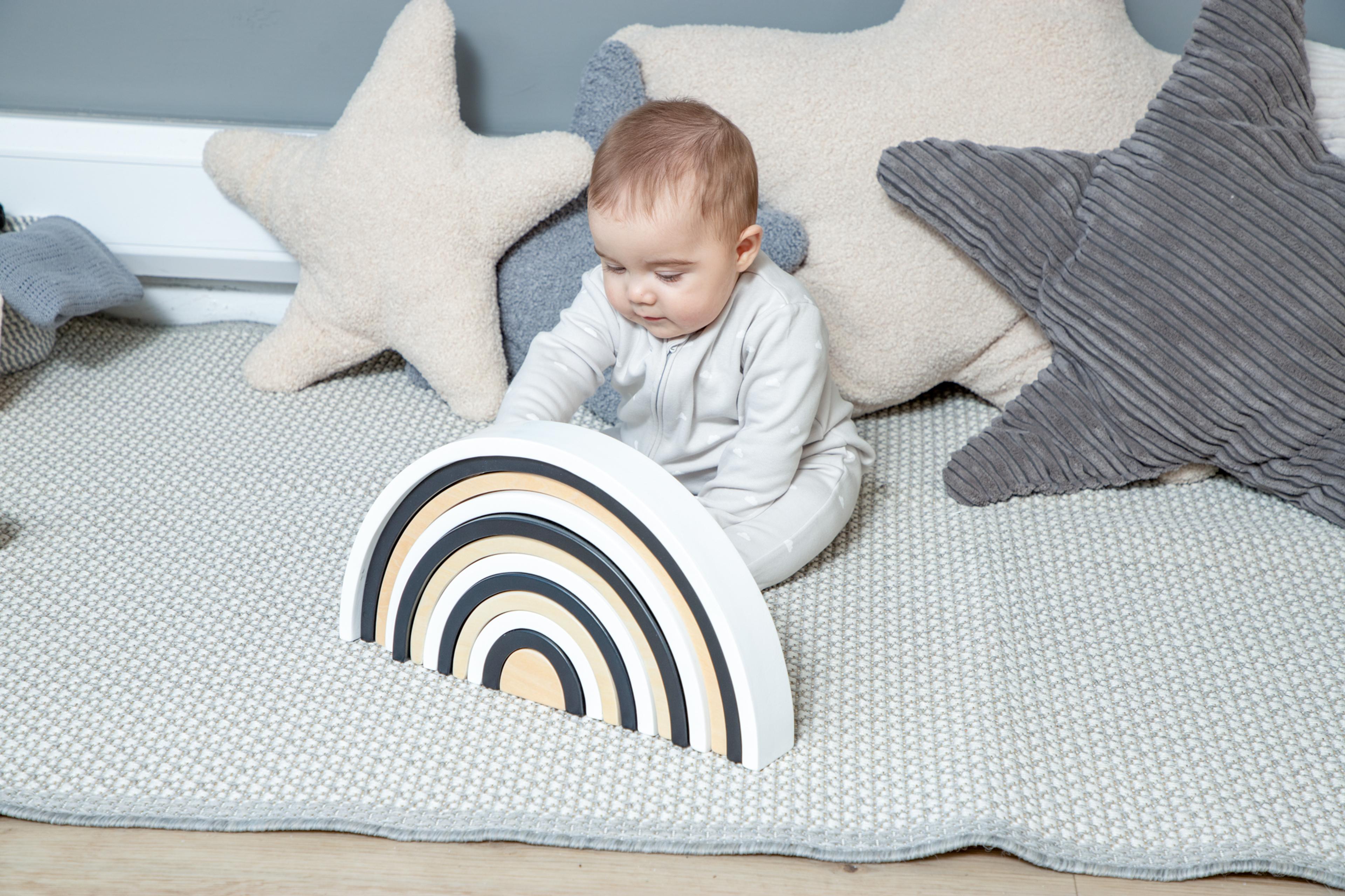 Monochrome Wooden Stacking Rainbow from Hope Education 