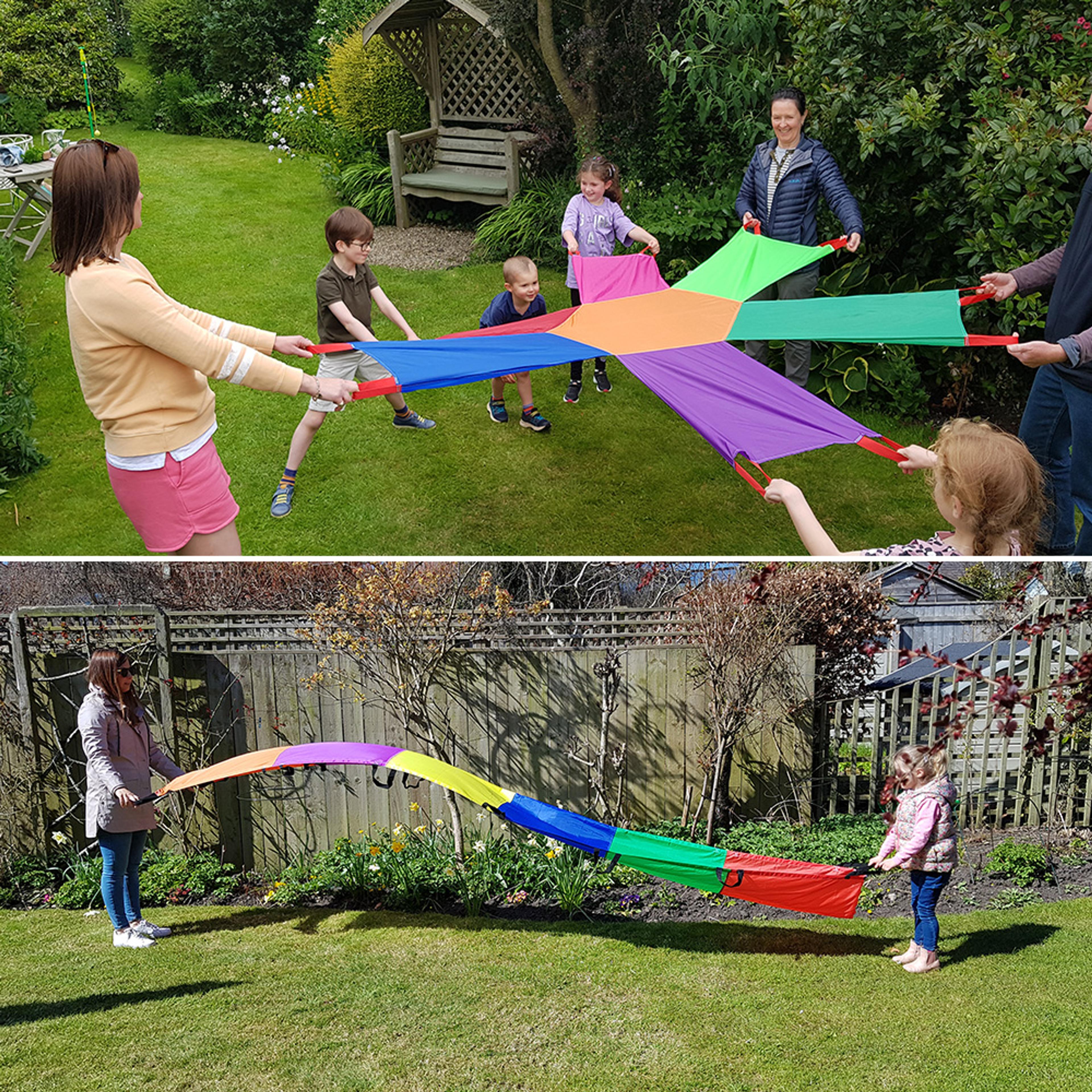 eduk8 worldwide Junior Sunflower Parachute & Junior Rainbow Wave -Twin Pack
