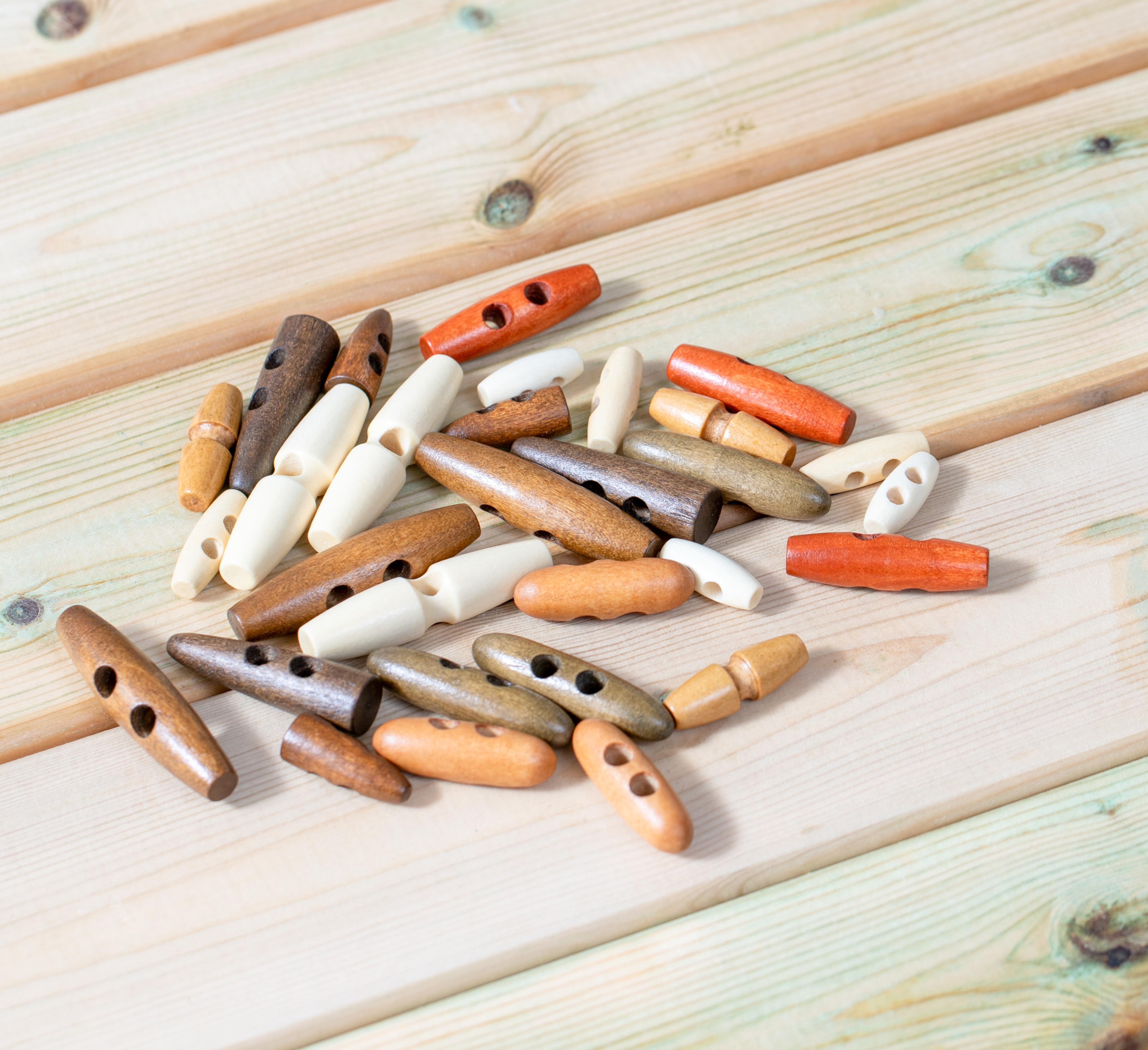 Wooden Toggles Assorted from Hope Education - Pack 30