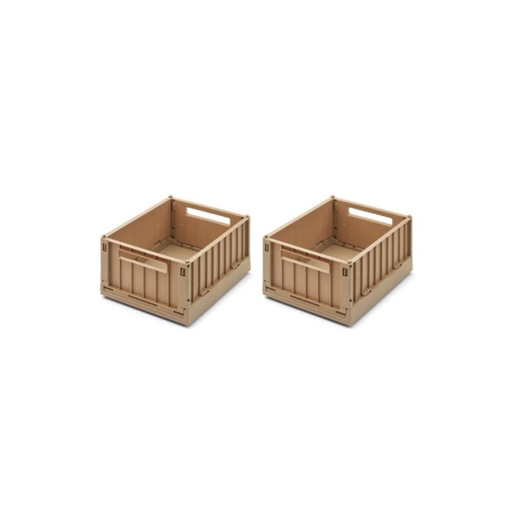 HP00055378 - Liewood Weston Small Storage Box with Lid - Oat - Pack of 2