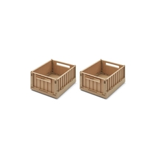 Liewood Weston Small Storage Box with Lid - Oat - Pack of 2