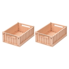 Liewood Weston Small Storage Crate (Pack of 2) - Pink/ Rose
