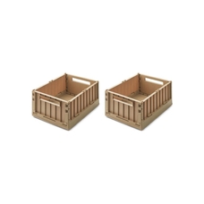 Liewood Weston Medium box with Lid - Oat - Pack of 2