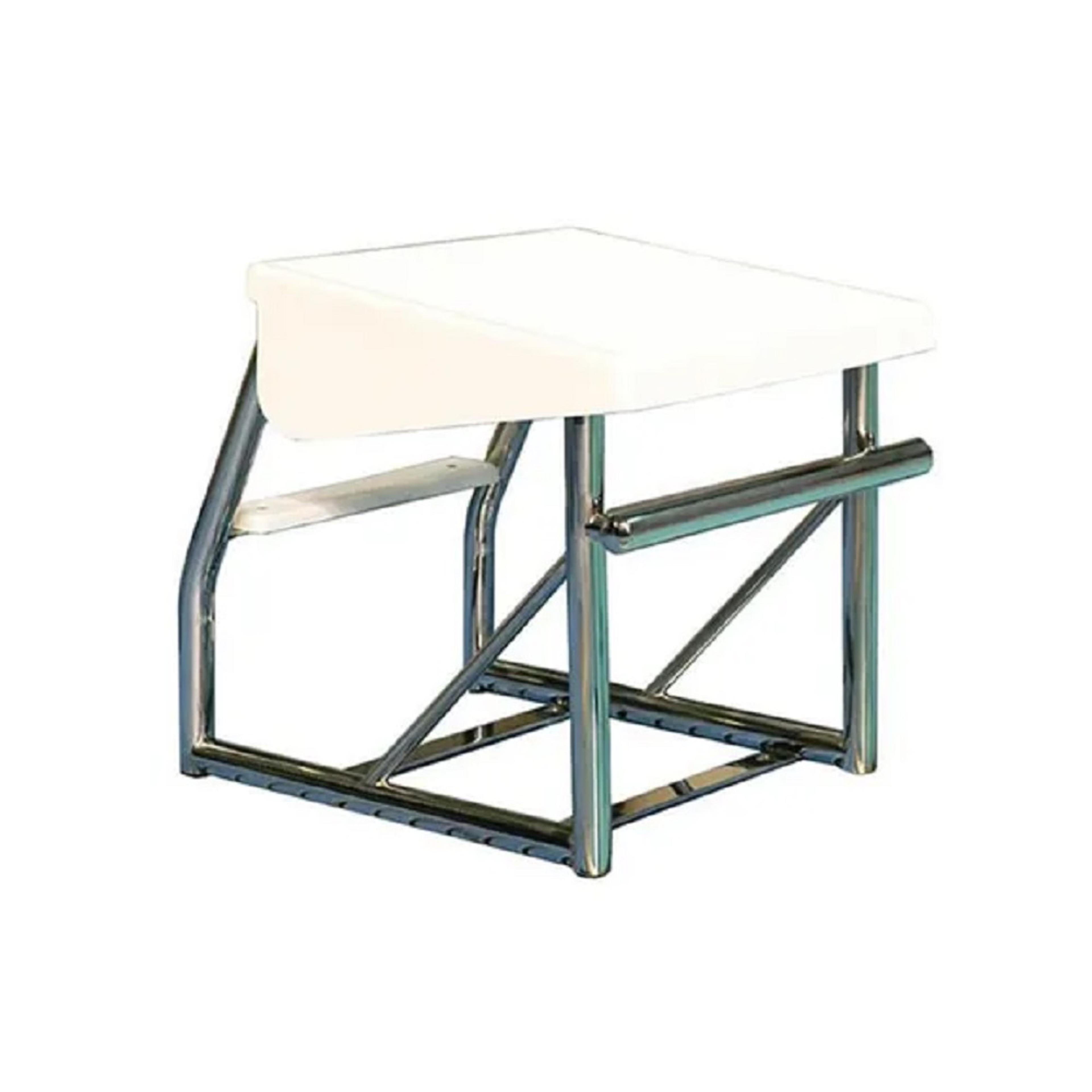 Deck Level Start Block - White/Steel - 600mm