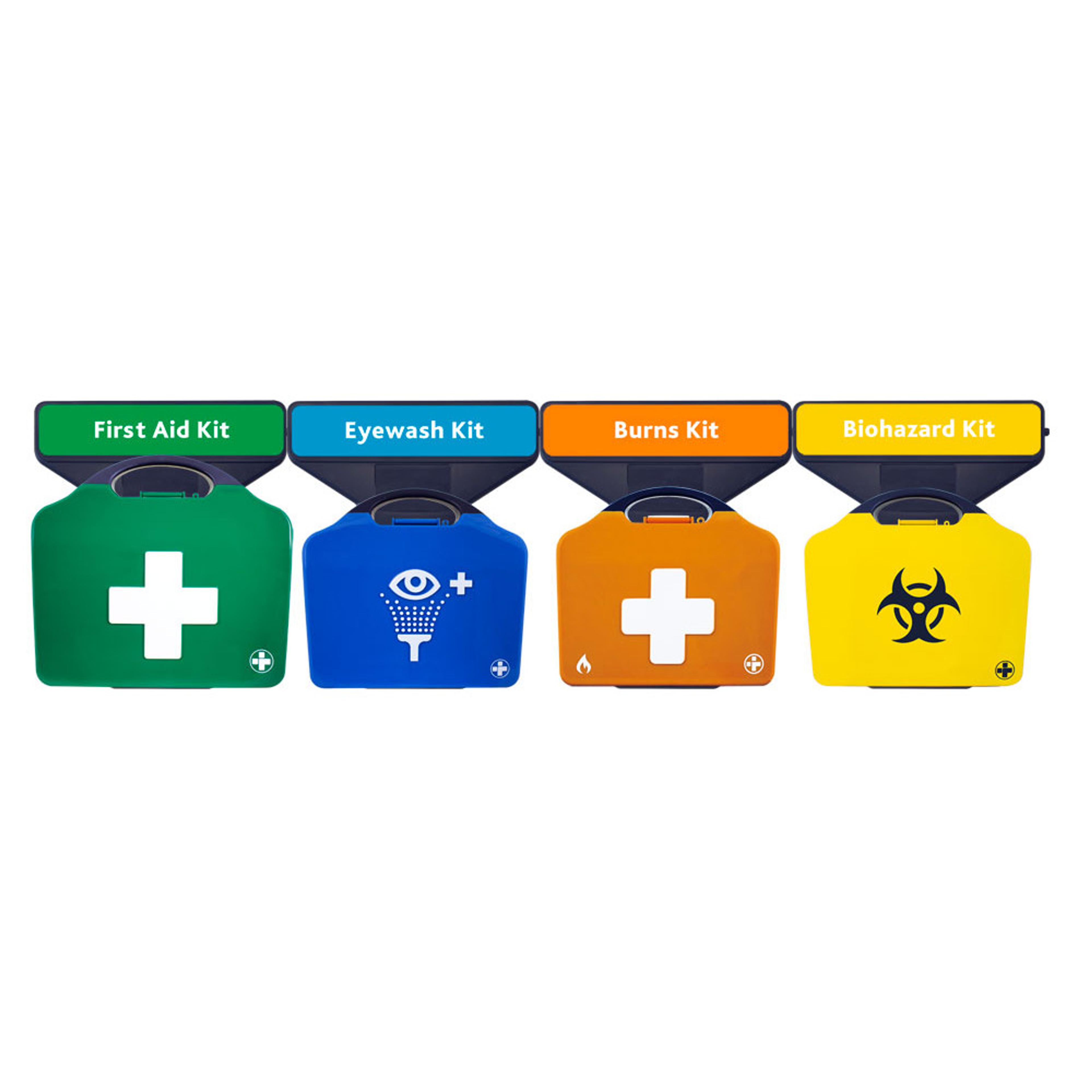 AuraPoint 4 Unit Point Large BS8599-1 First Aid Kit Double Eyewash Burns and Clean Up Kits