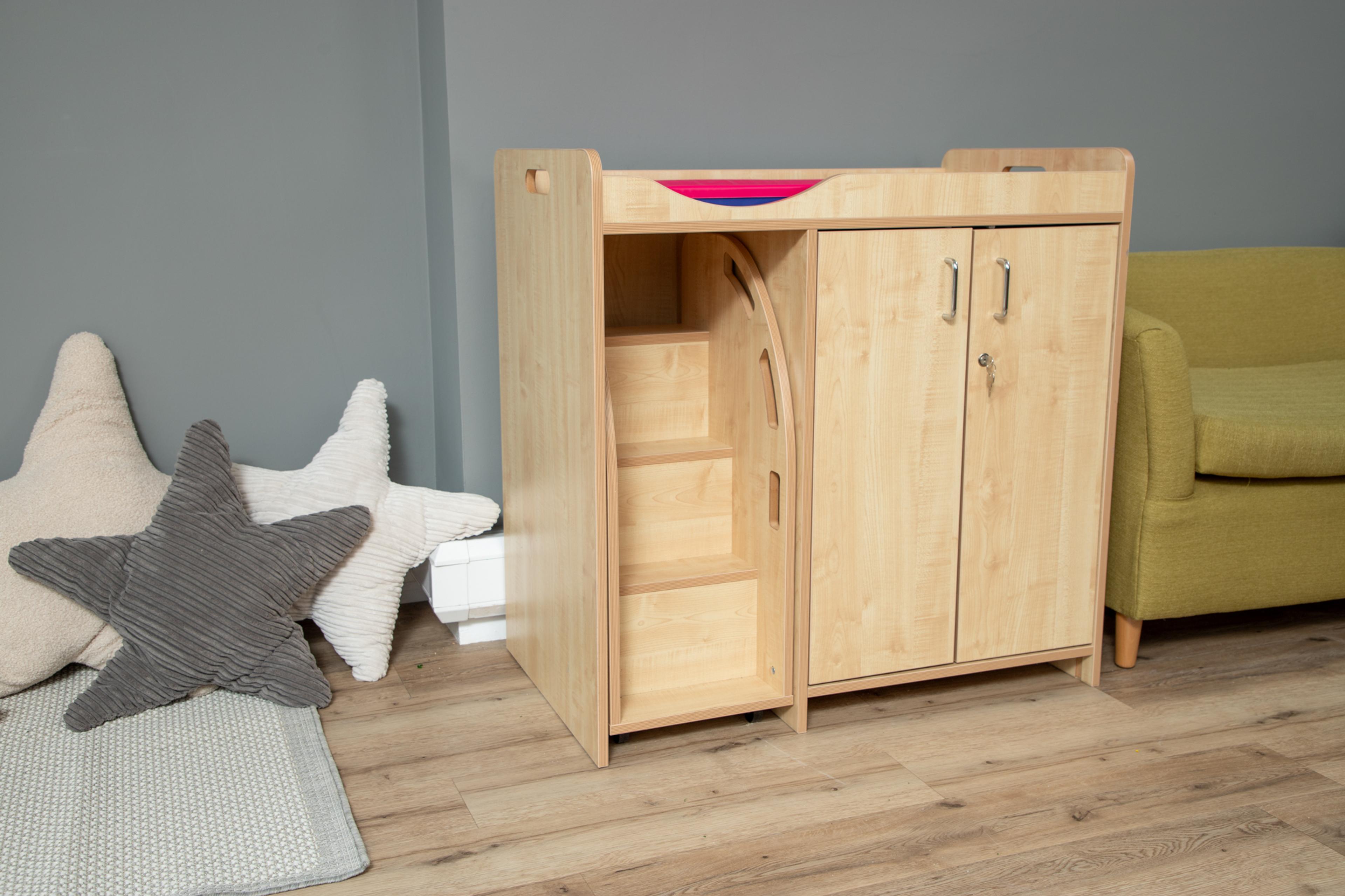 Baby Changing Unit with Built-In Steps from Hope Education 