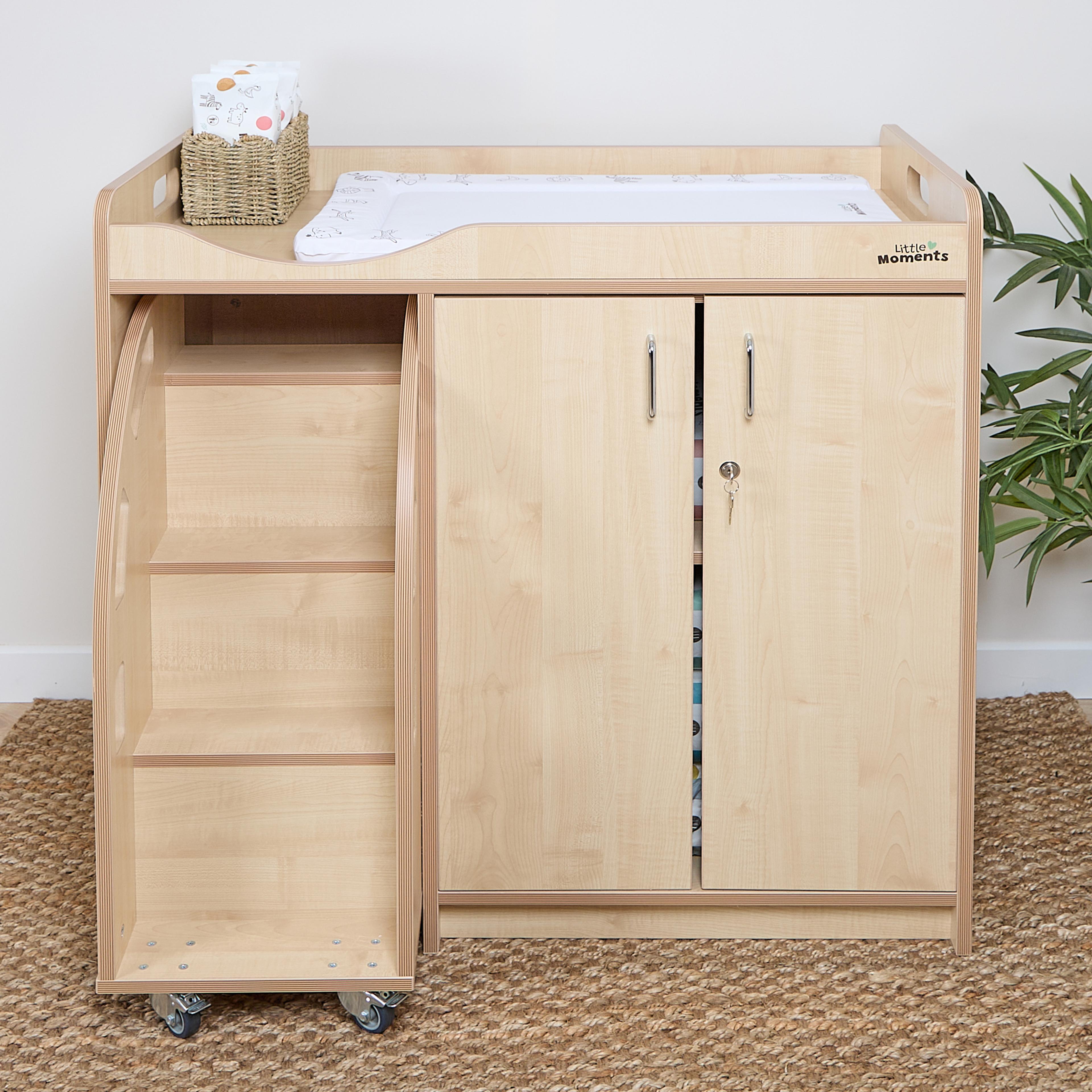 Little Moments Baby Changing Unit with Built-In Steps