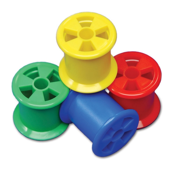 Early Learning Centre Cotton Reels threading counting shapes colours  stacking