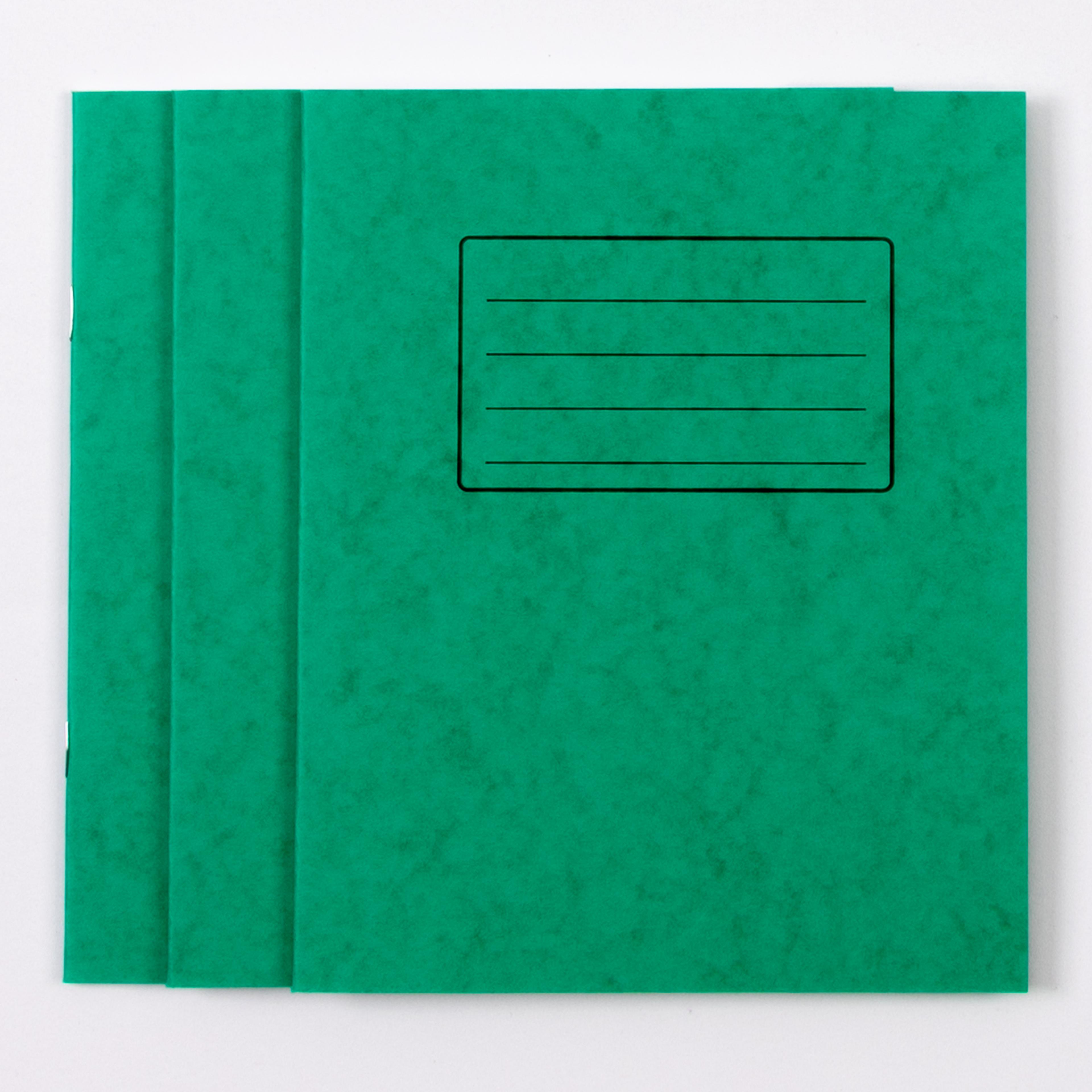 Classmates 8" x 6.5" Exercise Book 64 Page, 8mm Ruled With Margin, Green - Pack of 100