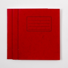 Classmates 8" x 6.5" Exercise Book 48 Page, 8mm Ruled With Margin, Red - Pack of 100
